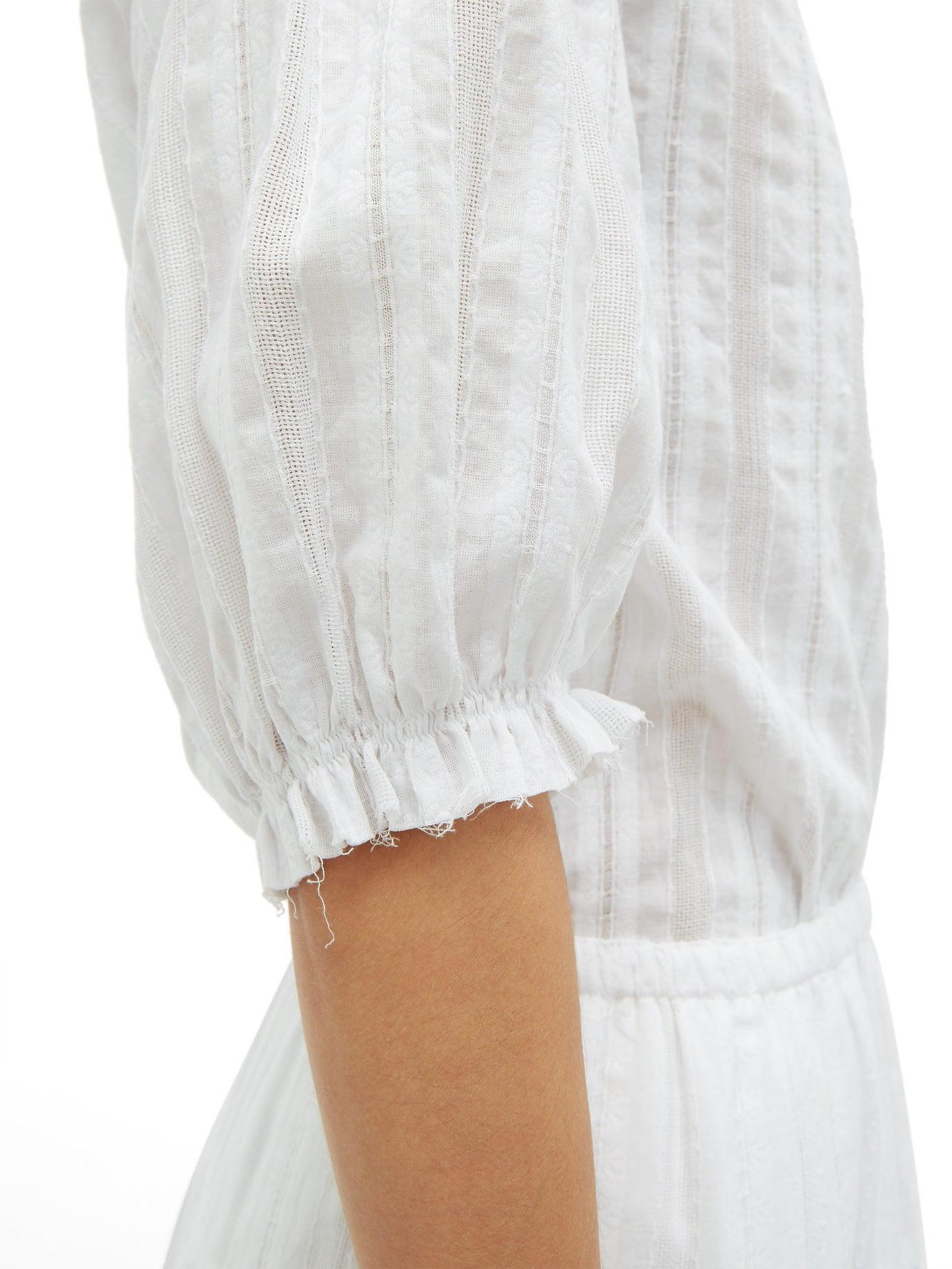 NYDJ Embroidered Peasant Blouse Tassels White Red Cotton NWT $108 Size Medium