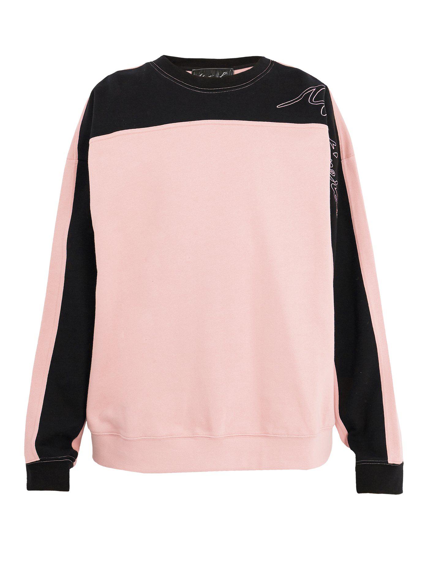 pink sweatshirt with rose