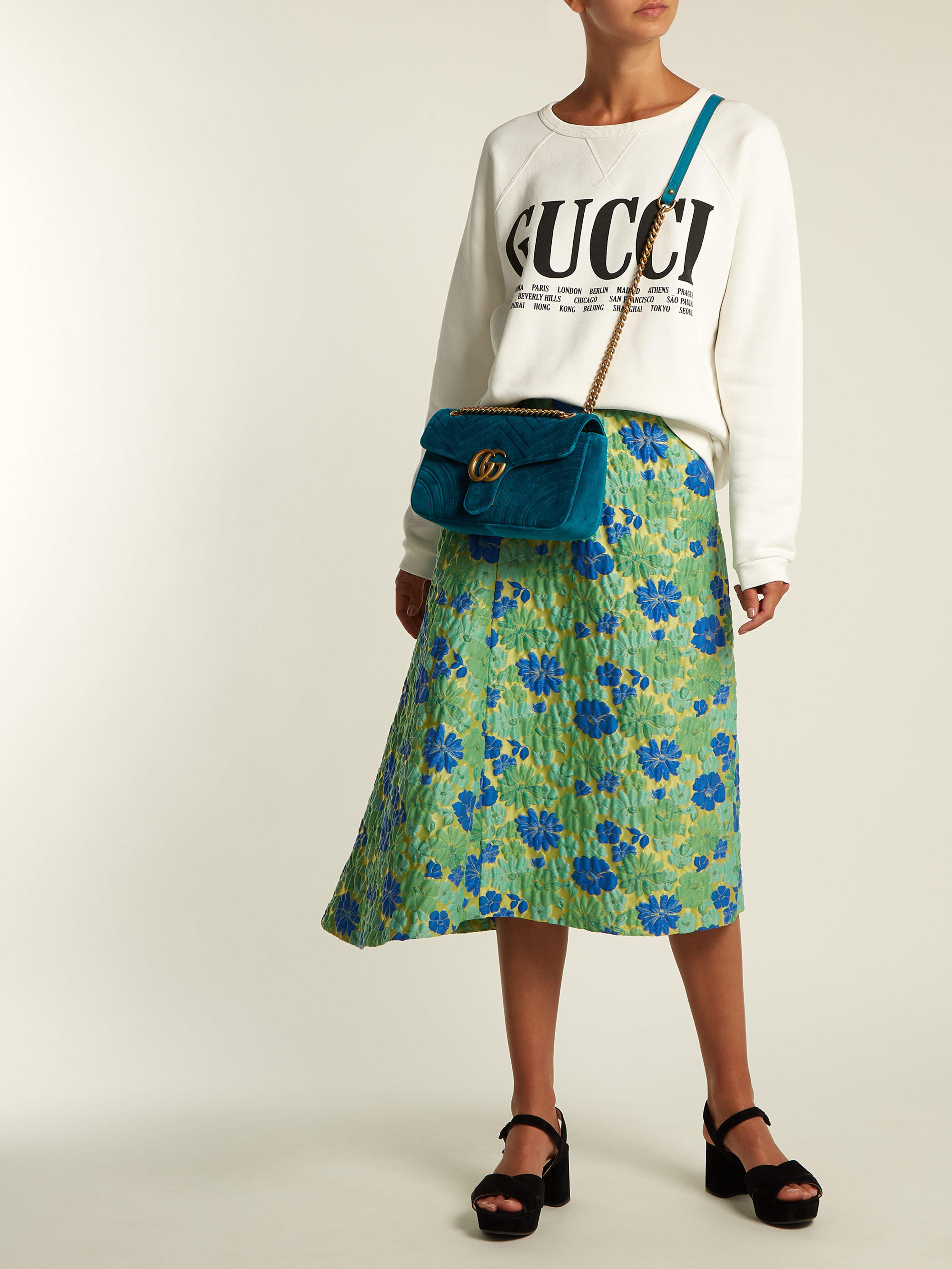 gucci marmont small velvet bag