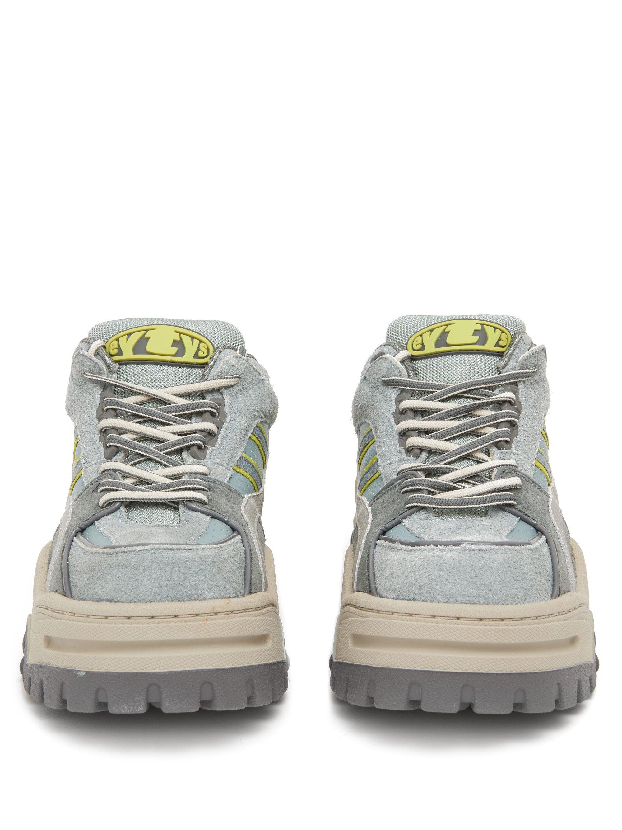 Eytys Grand Prix Suede And Leather Trainers in Gray for Men | Lyst