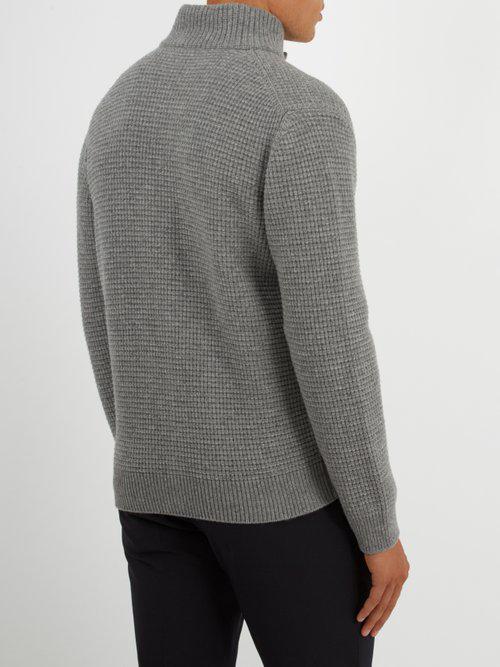 Thom Sweeney High-neck Cashmere Cardigan in Light Grey (Gray) for Men ...