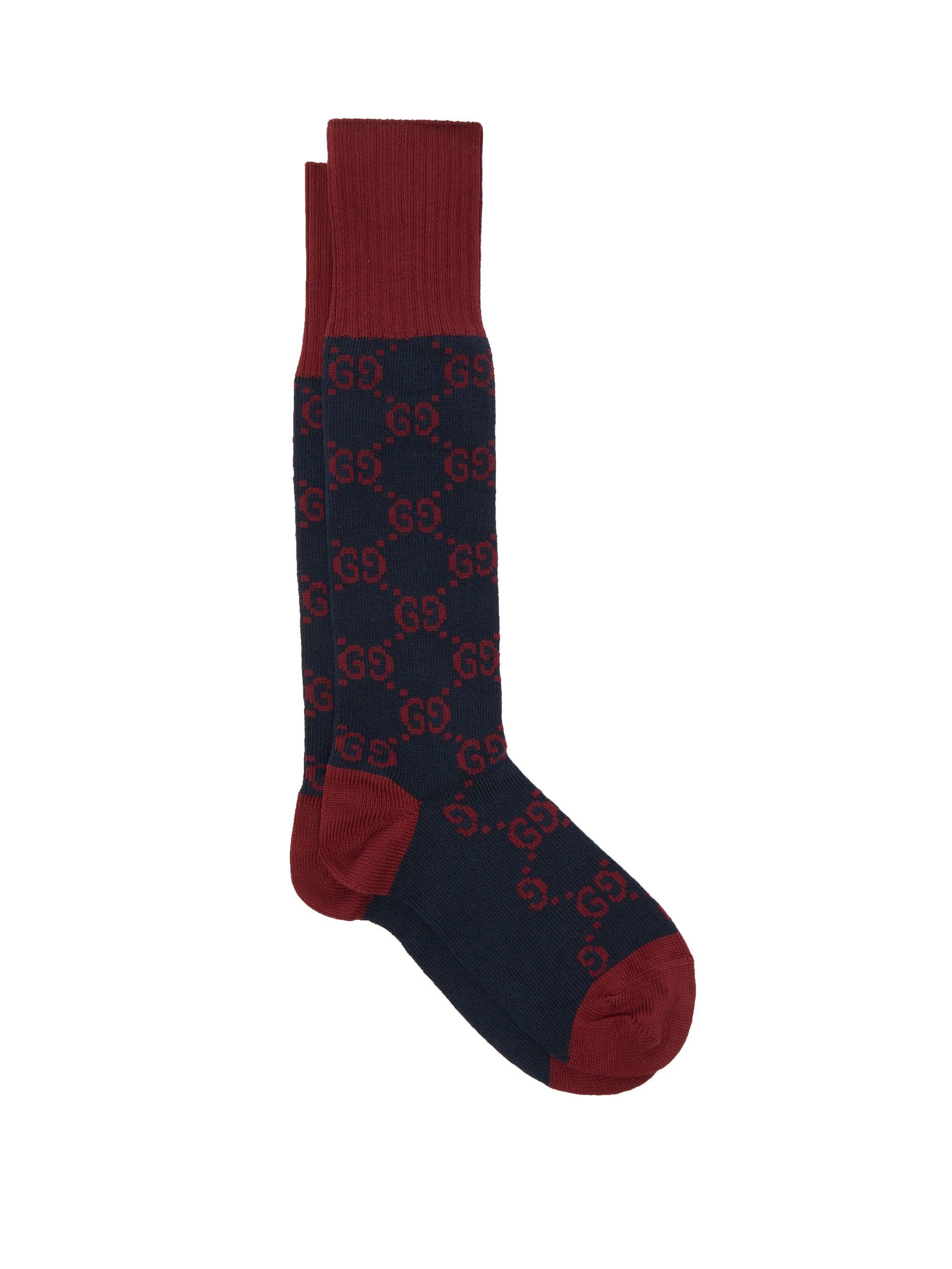 Gucci GGintarsia Cottonblend Socks in Navy (Blue) for Men Save 6 Lyst