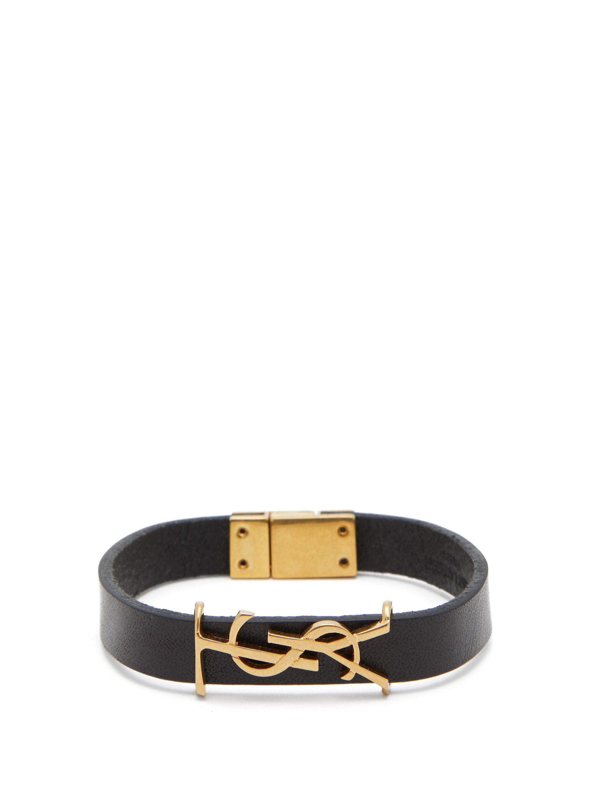 Ysl-plaque Leather Bracelet Ysl-plaque Leather Bracelet