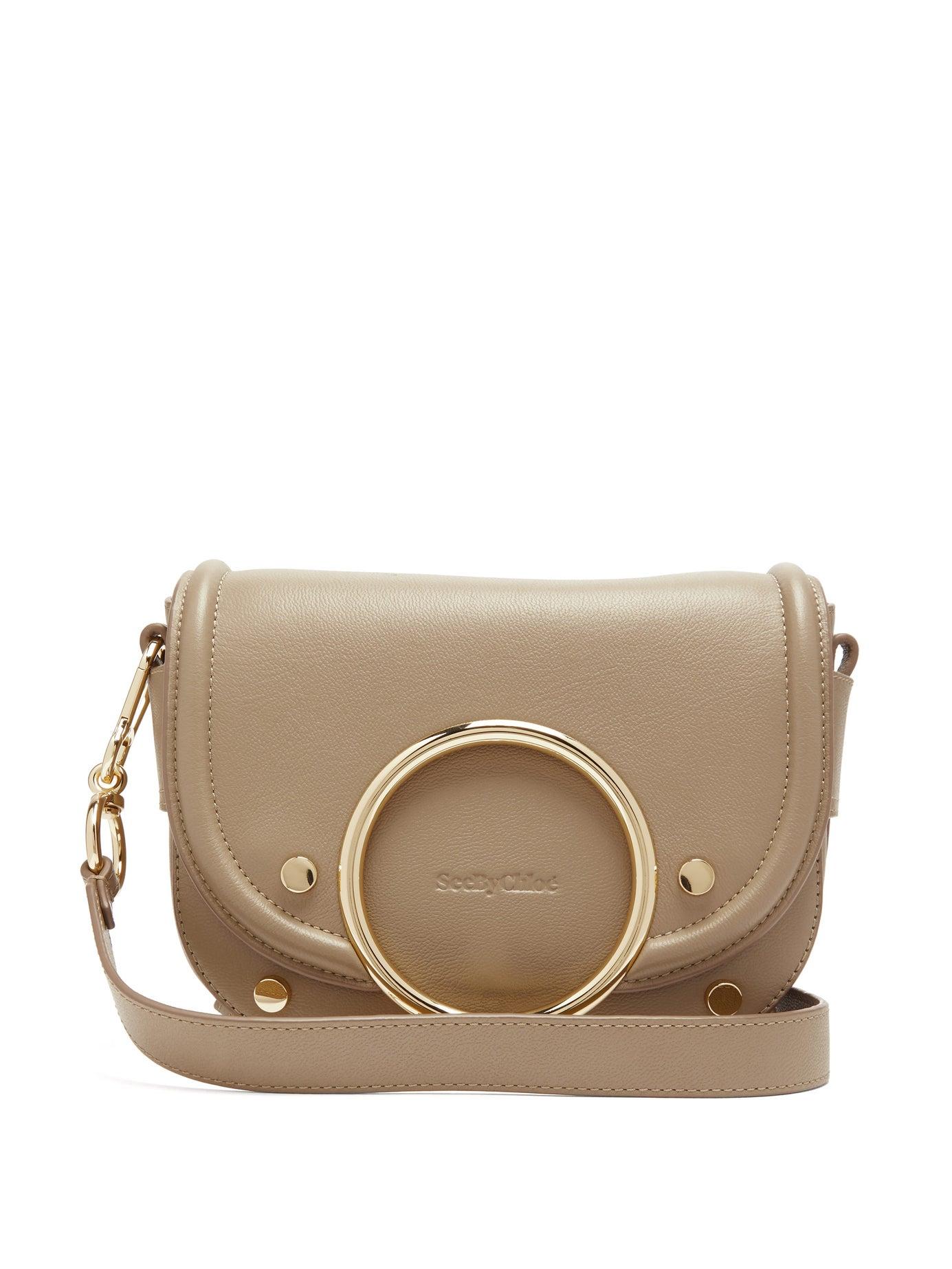 See By Chloé Mara Grained Leather Cross Body Bag in Grey (Gray) - Lyst
