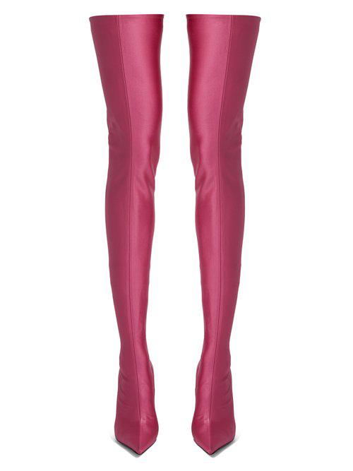 Balenciaga Synthetic Knife Point-toe Over-the-knee Boots in Light Pink ...