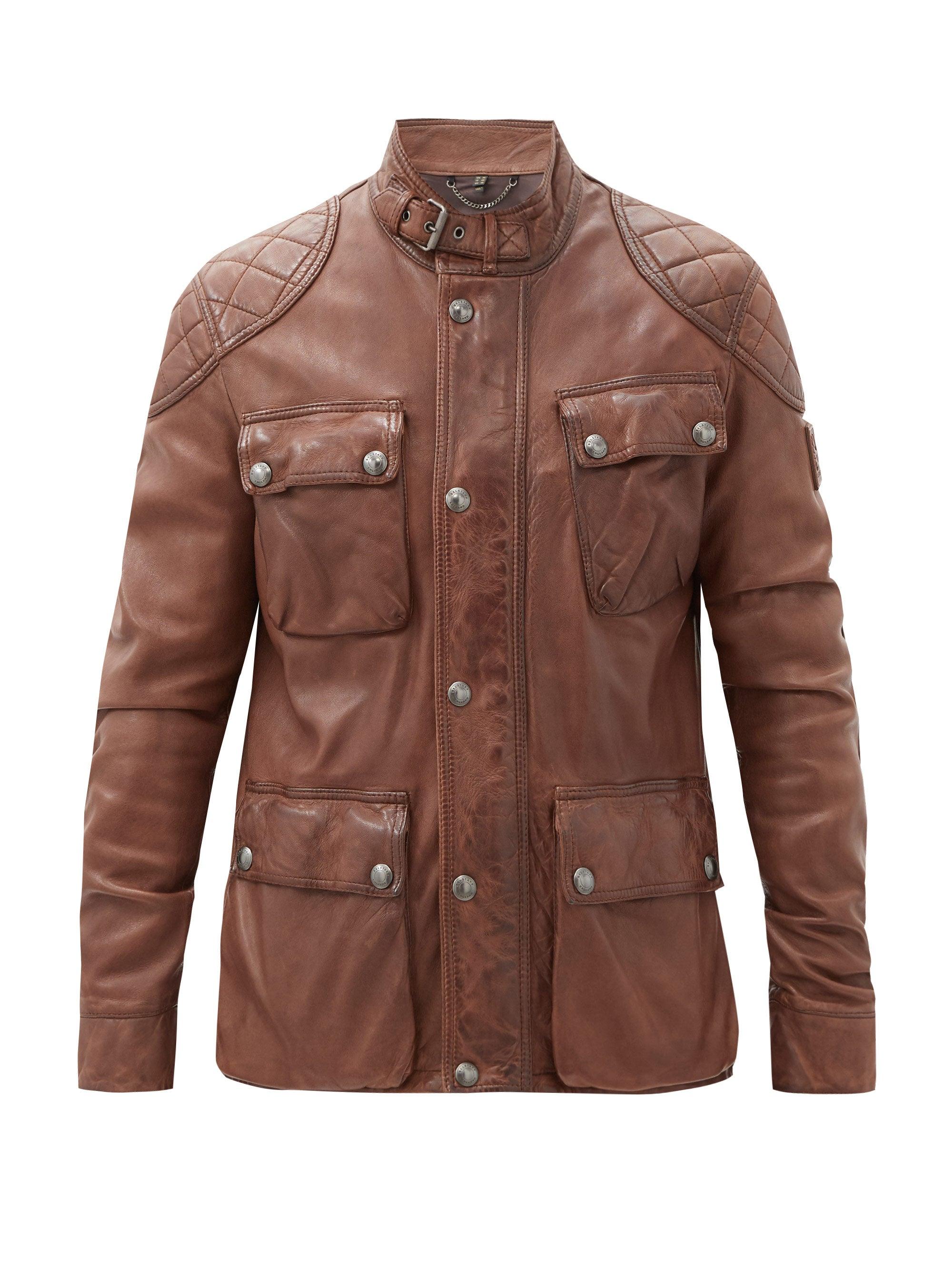 Belstaff Fieldbrook 2.0 Quilted Leather Jacket in Brown for Men | Lyst