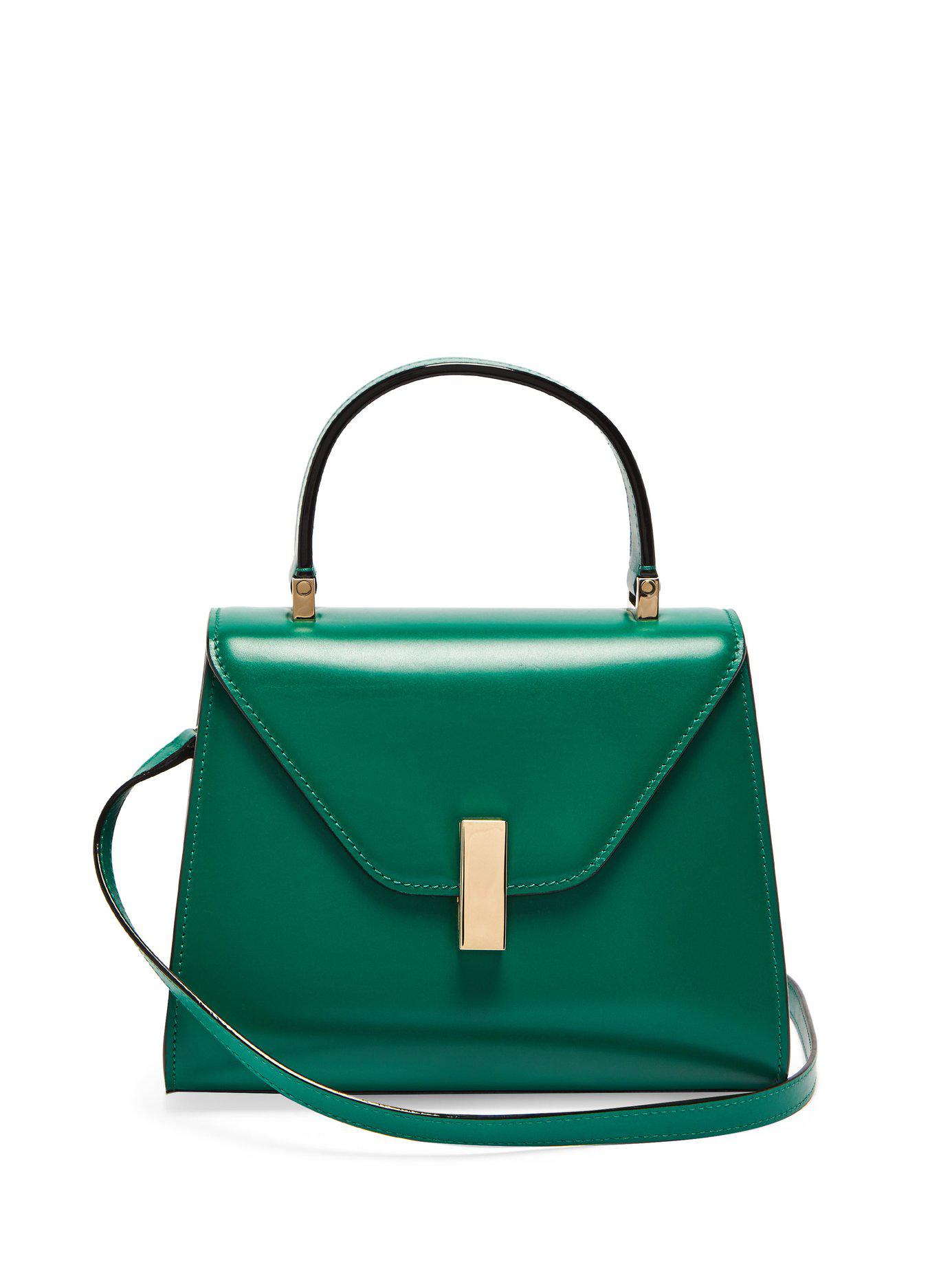 Valextra Iside Mini Leather Bag in Green - Lyst