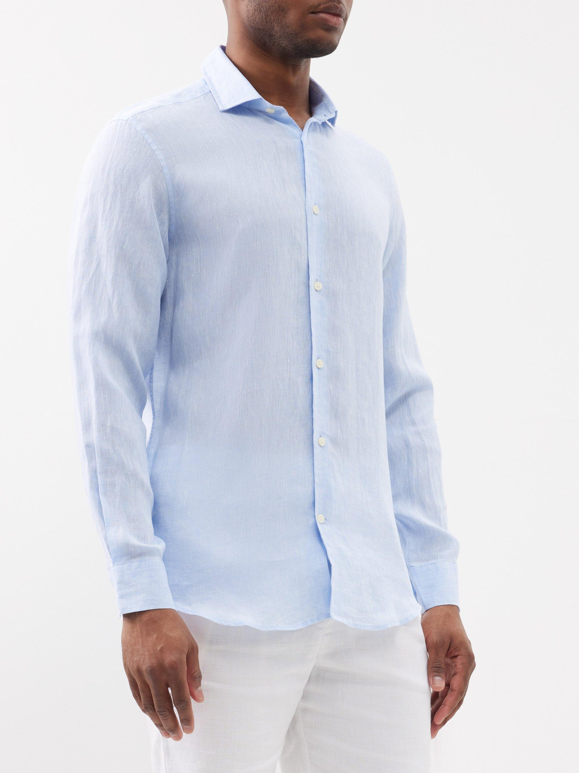 Frescobol Carioca Antonio Linen Shirt in Blue for Men | Lyst