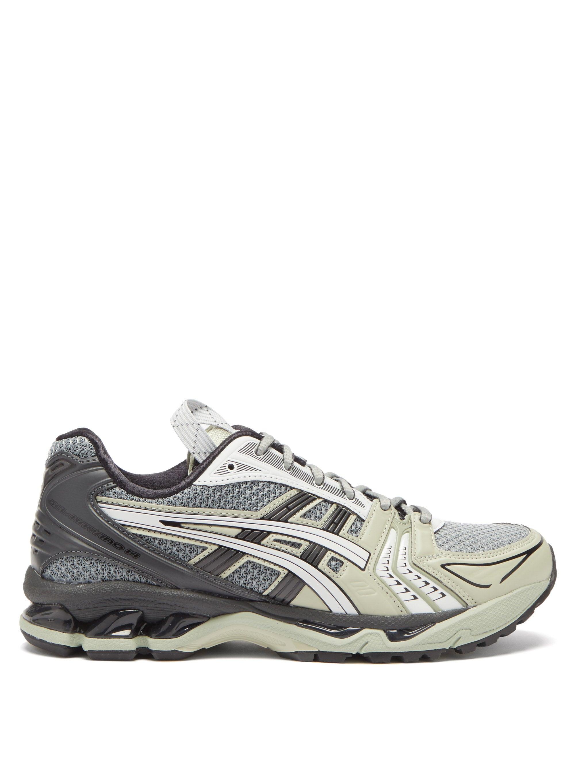 Asics Leather Gel-kayano 14 Mesh Trainers in Black Grey (Gray) - Lyst