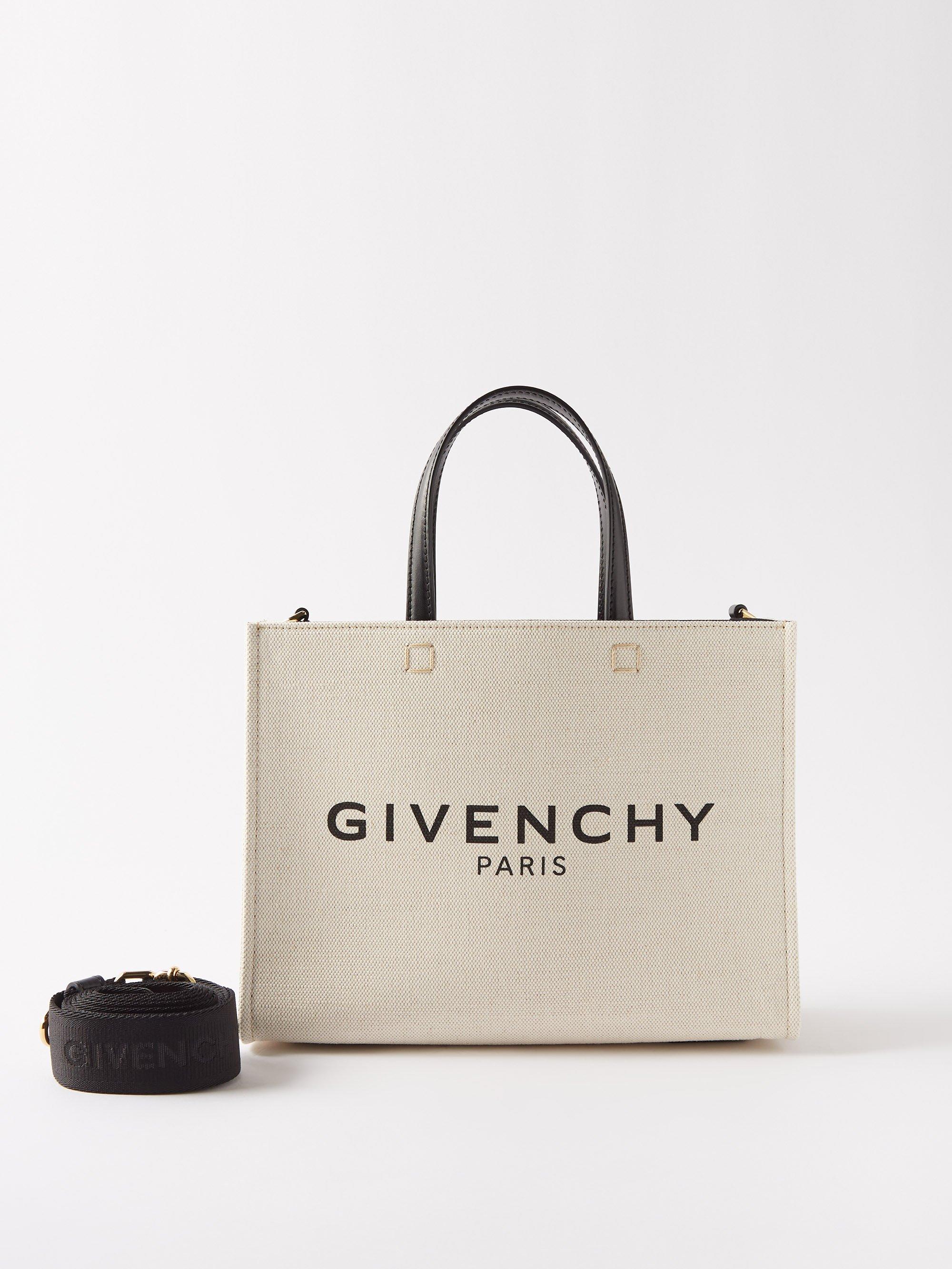 Leather-Trimmed Logo-Print Canvas Tote Bag