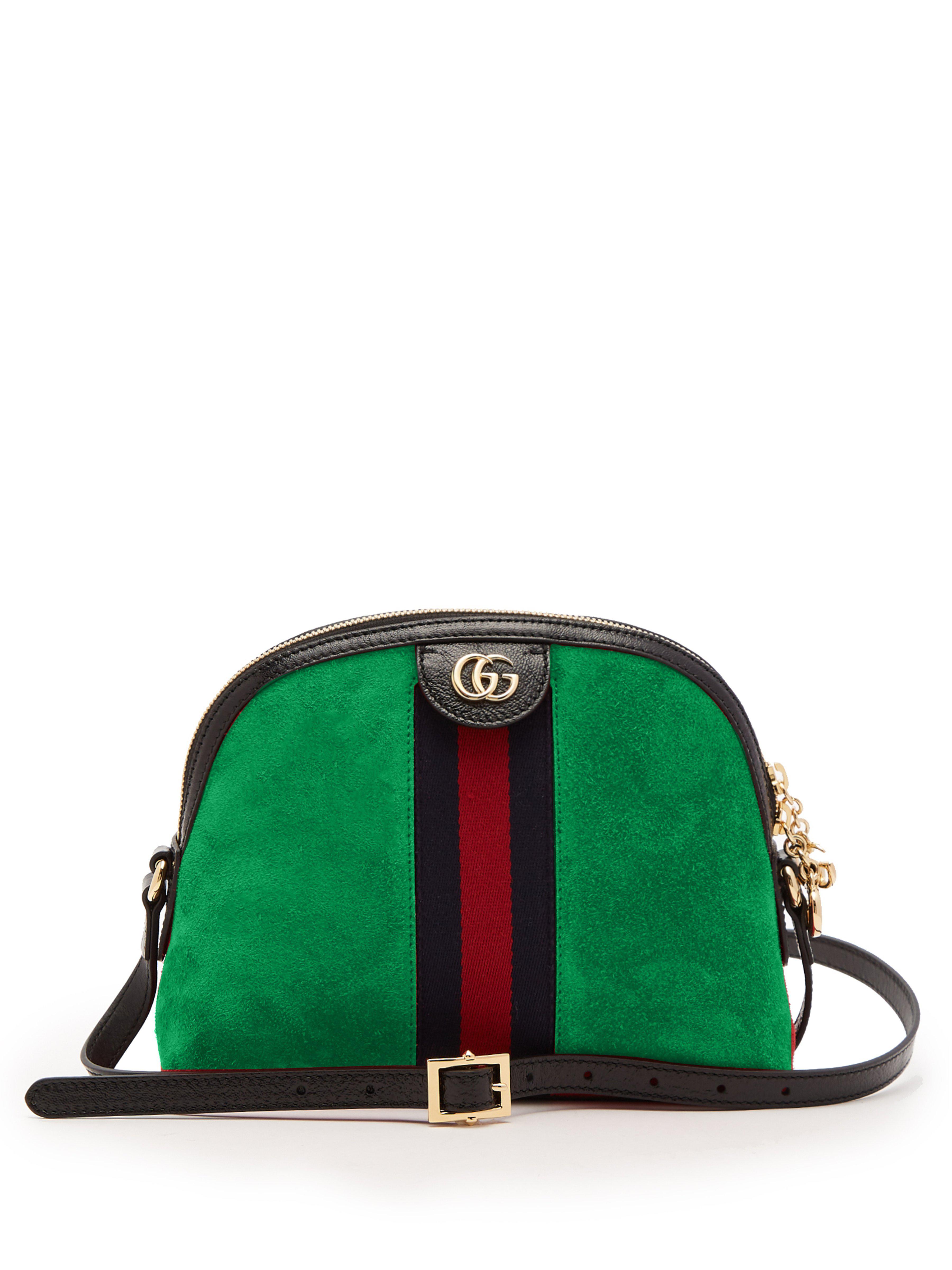 Gucci Ophidia GG Suede Crossbody Bag in Green Lyst