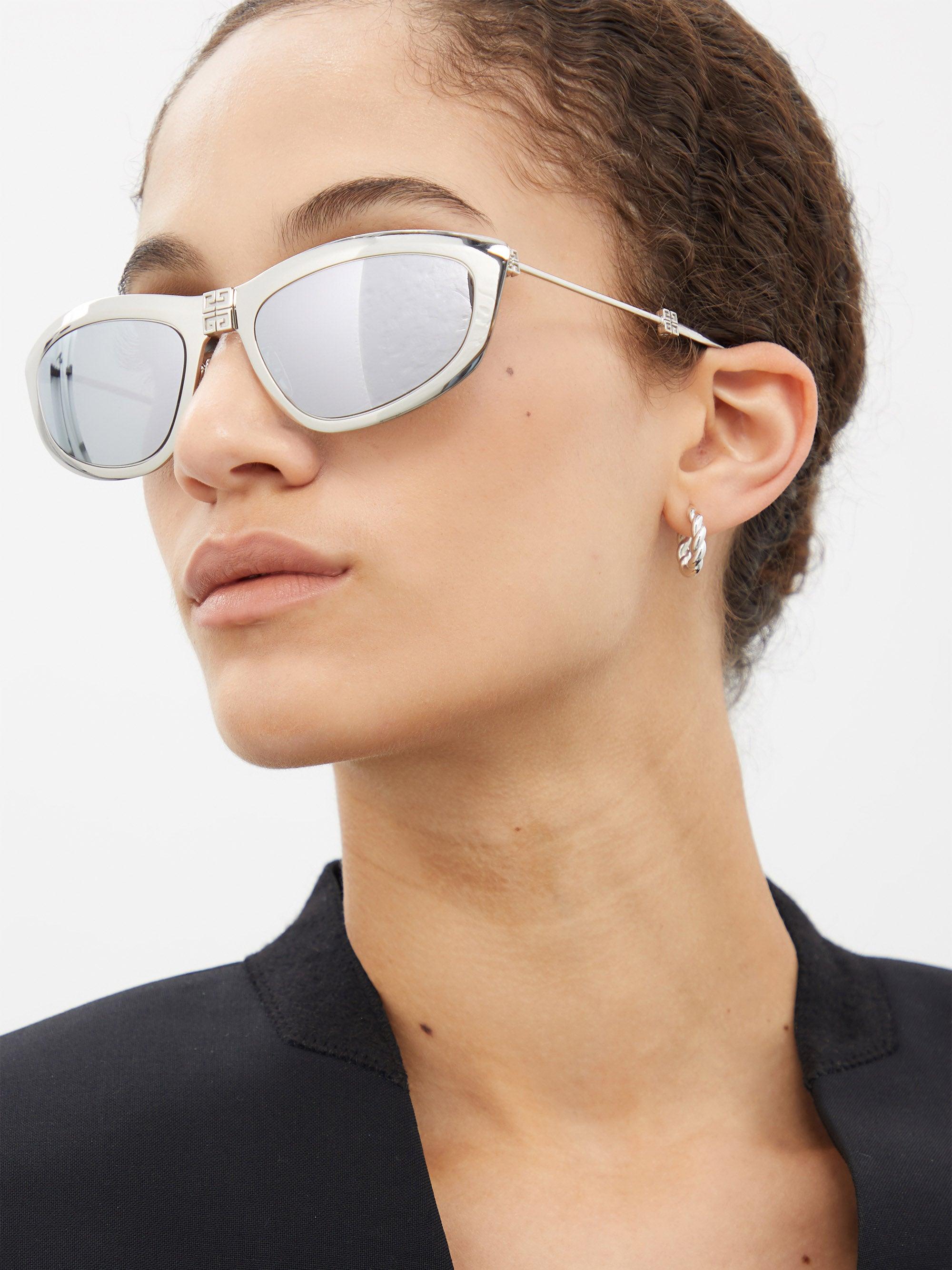 Givenchy G Tri-fold Oval Metal Sunglasses in Metallic | Lyst