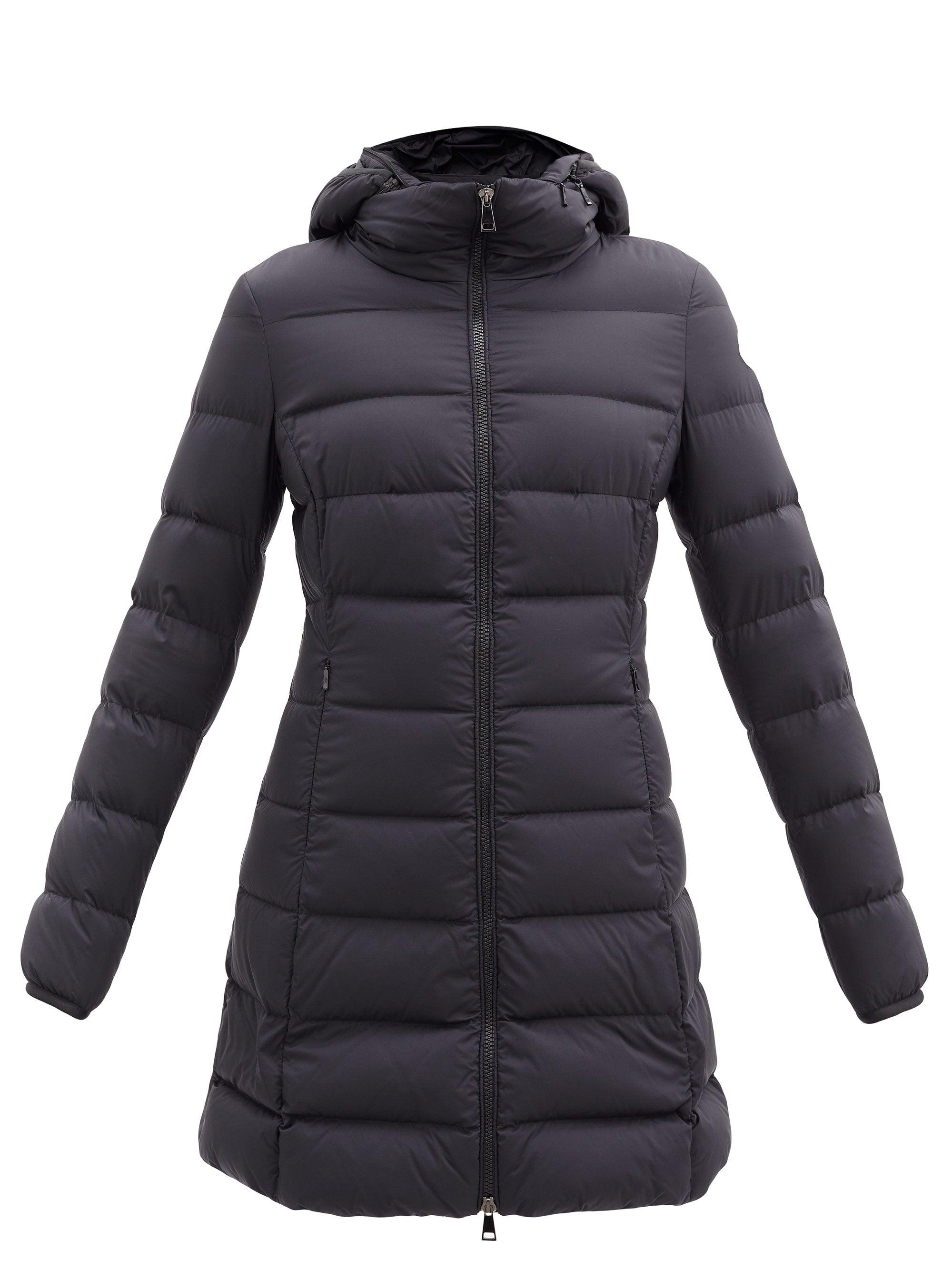 Moncler Gie Hooded Quilted Down Coat in Black | Lyst