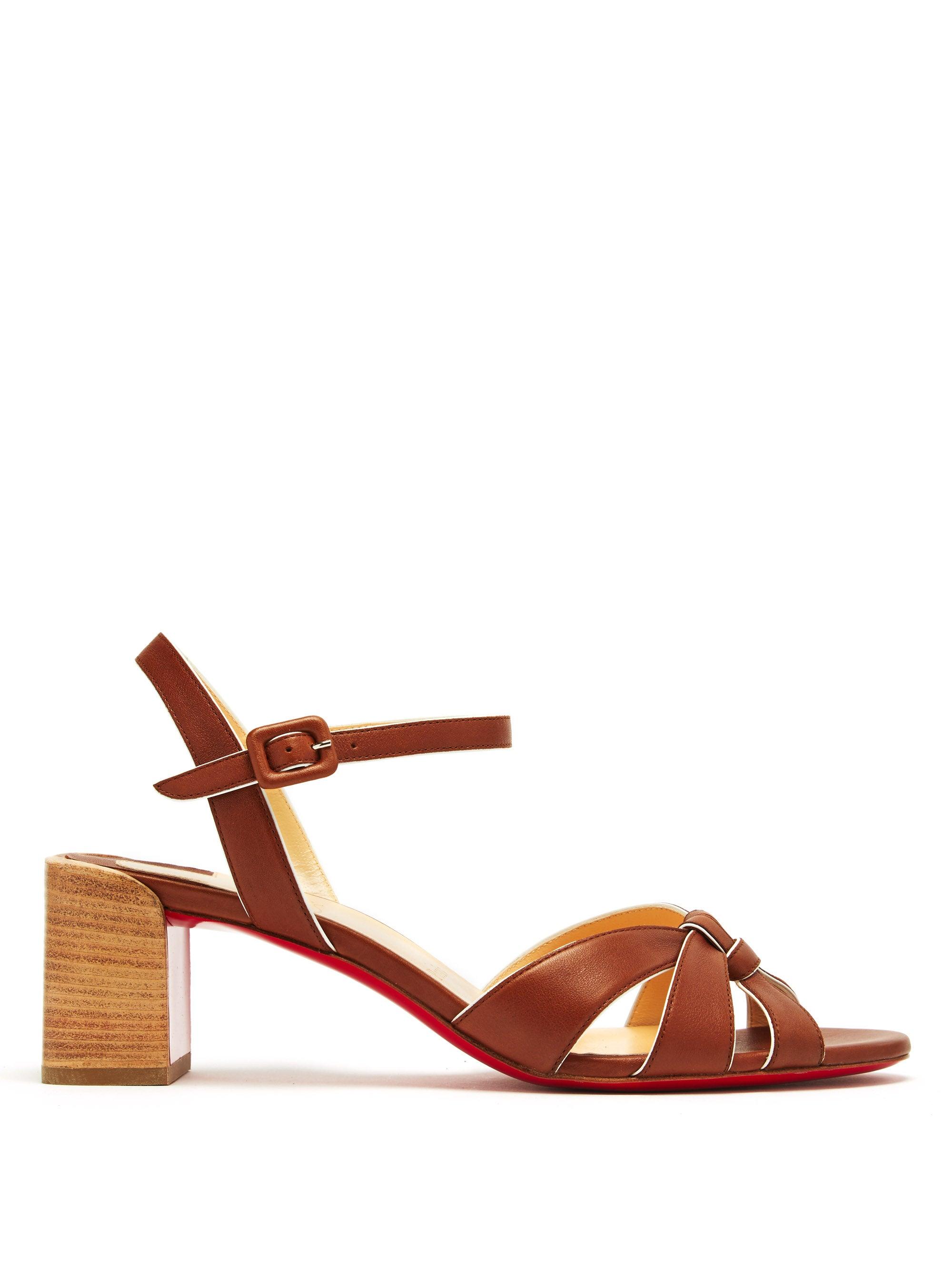 Christian Louboutin Anjalili 55 Leather Sandals in Tan (Brown) | Lyst