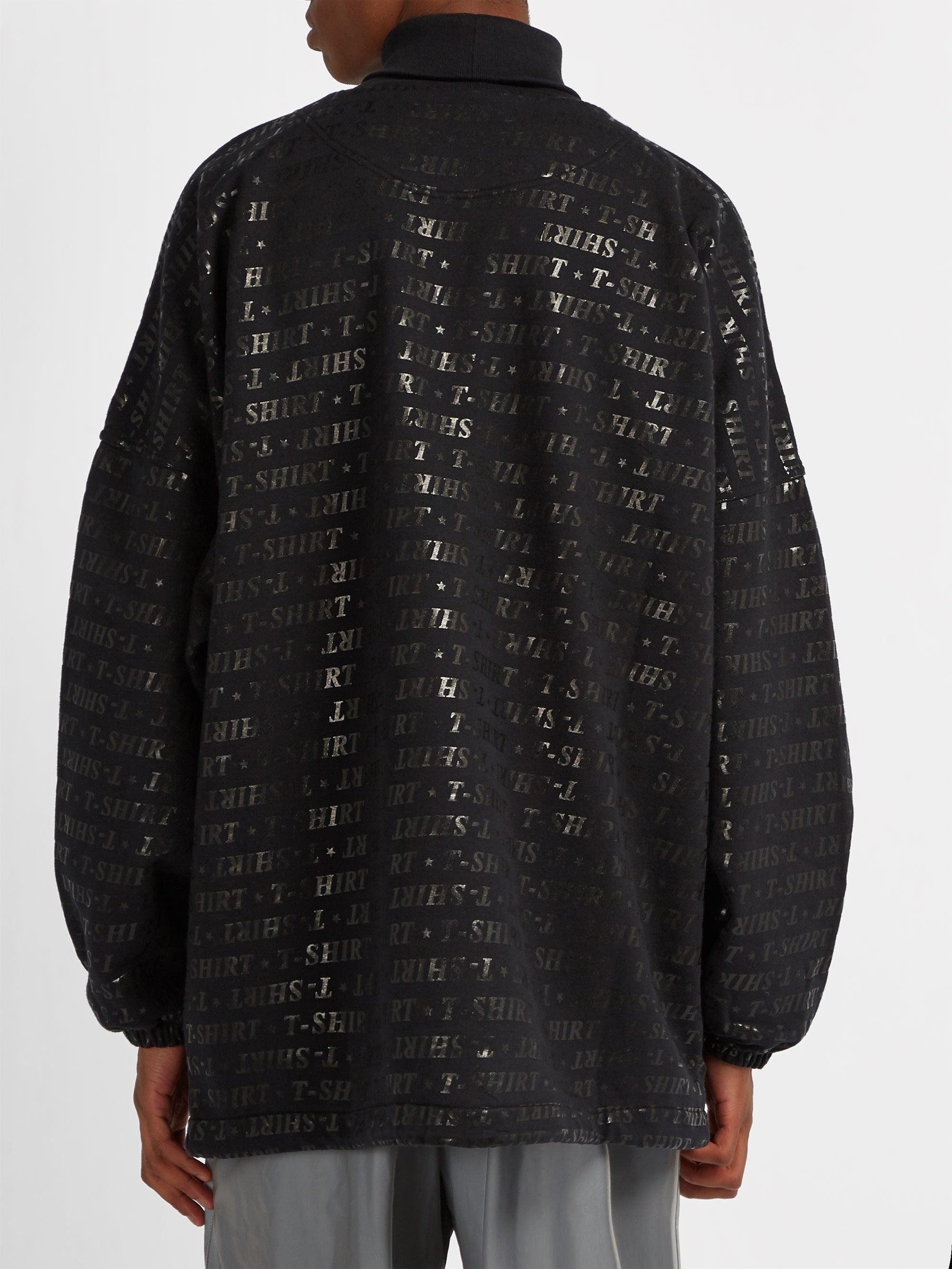 Balenciaga Oversized Printed Cotton-blend Sweatshirt in Black for Men - Lyst