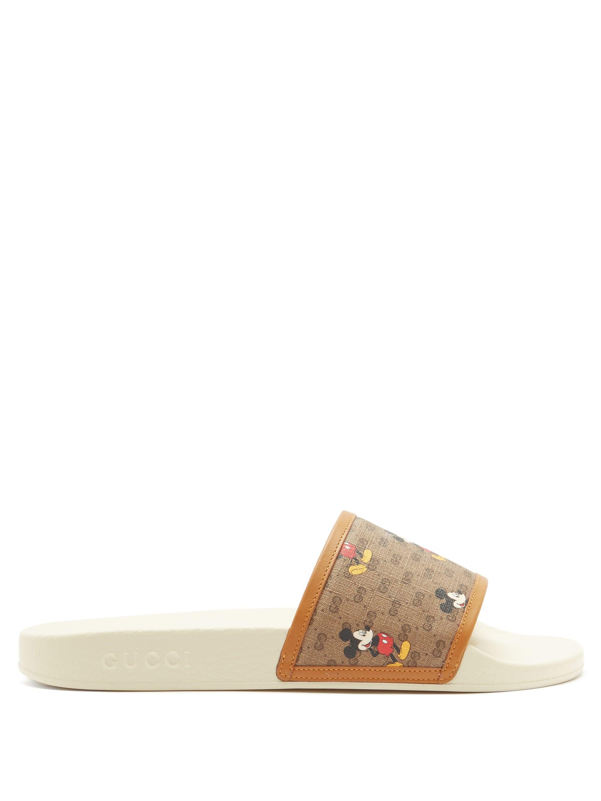 Gucci Canvas X Disney Mickey Mouse-print Slides for Men - Lyst