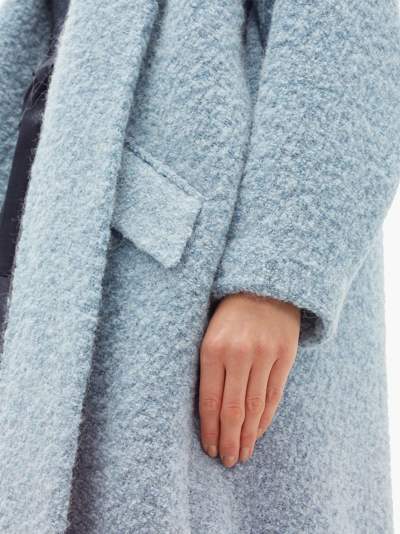 Light blue boucle coat Outlet