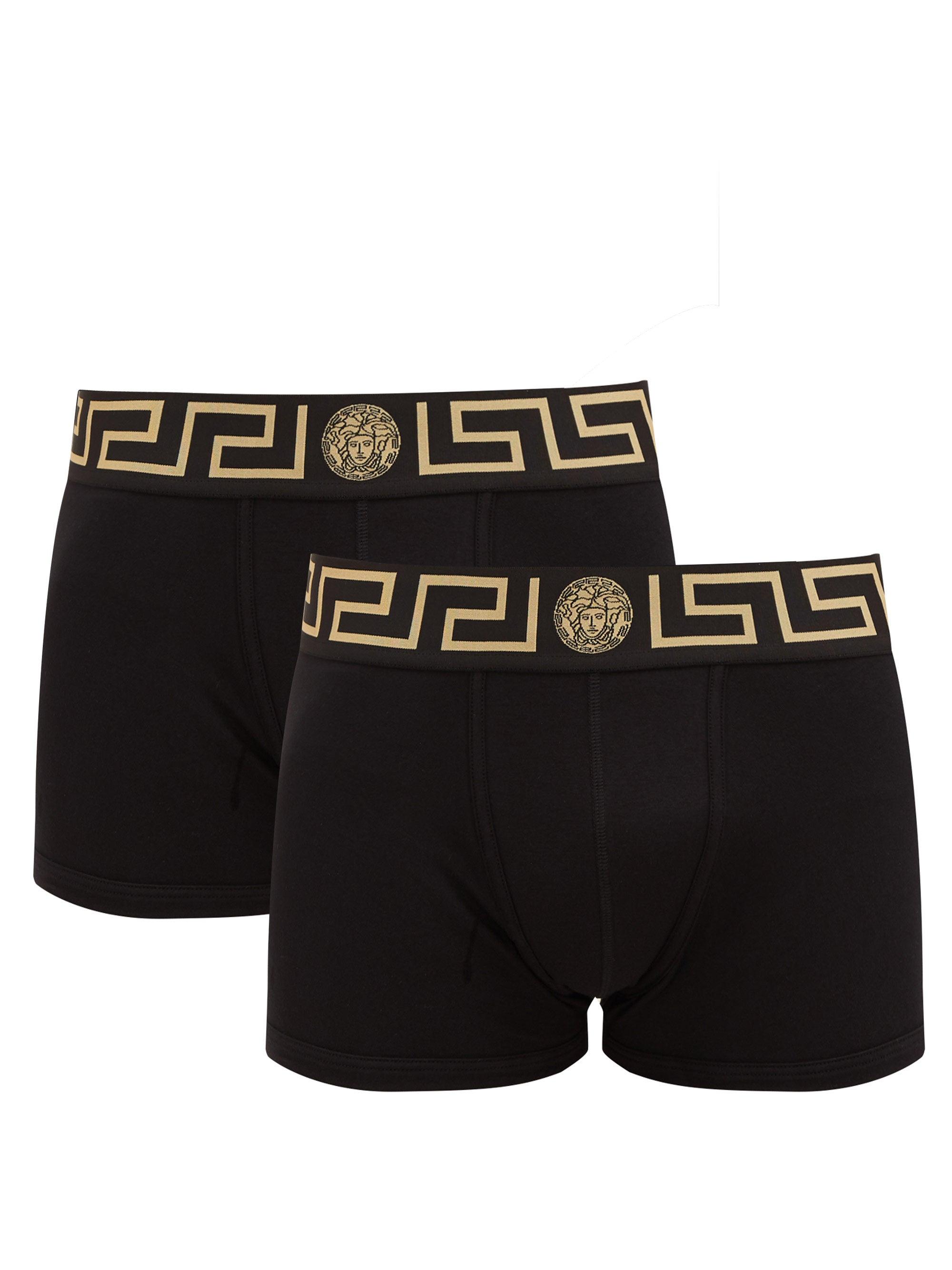 Versace Pack Of Two Logo Stretch-cotton Boxer Briefs in Black for Men ...