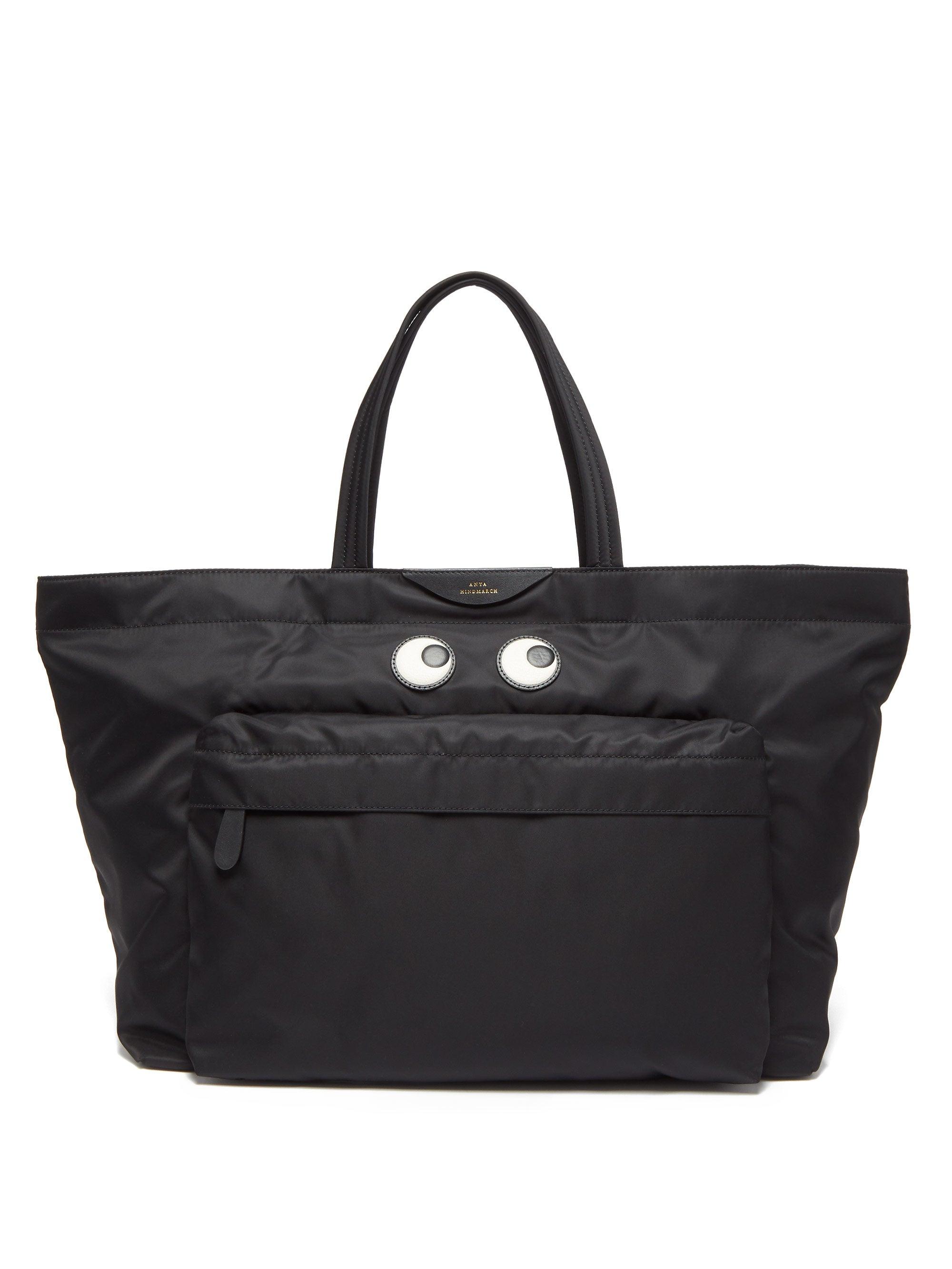 Anya Hindmarch Leather Eyes Large Tote Bag in Black - Lyst