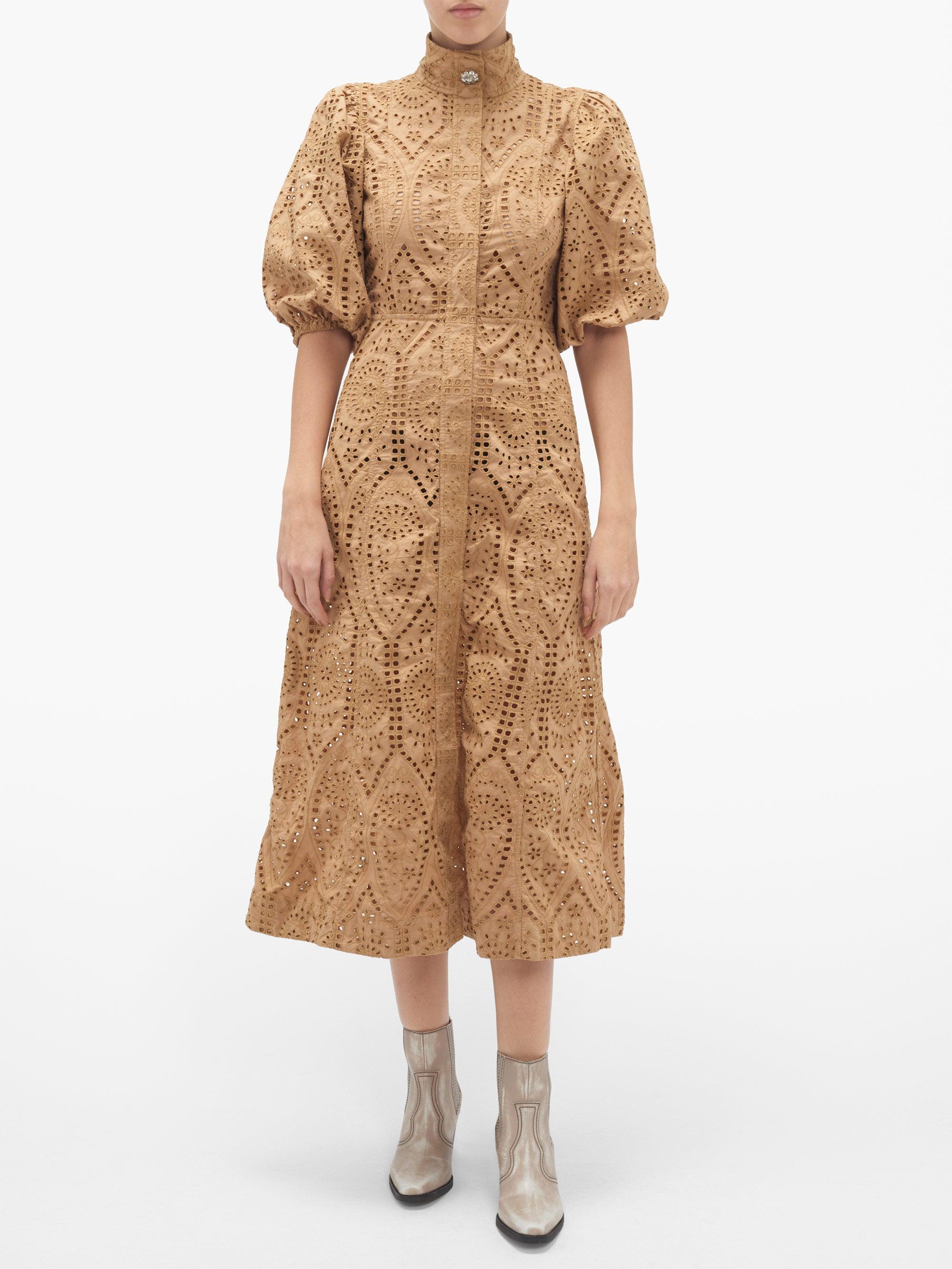 ganni beige dress