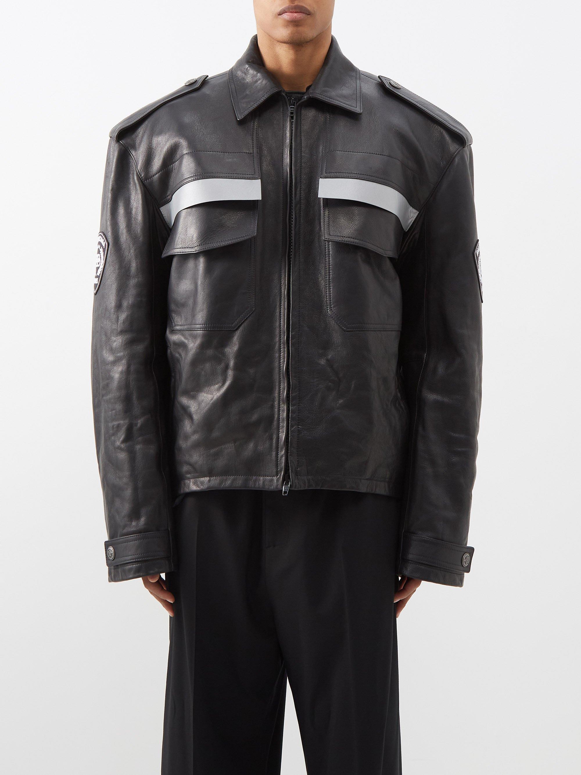 balenciaga leather jacket