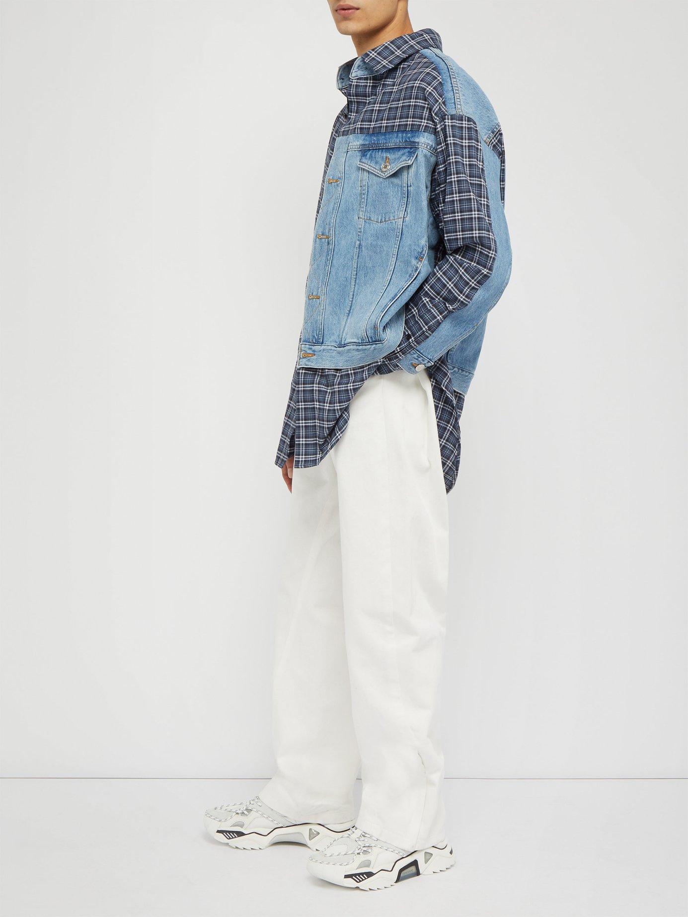 martine rose denim hybrid shirt