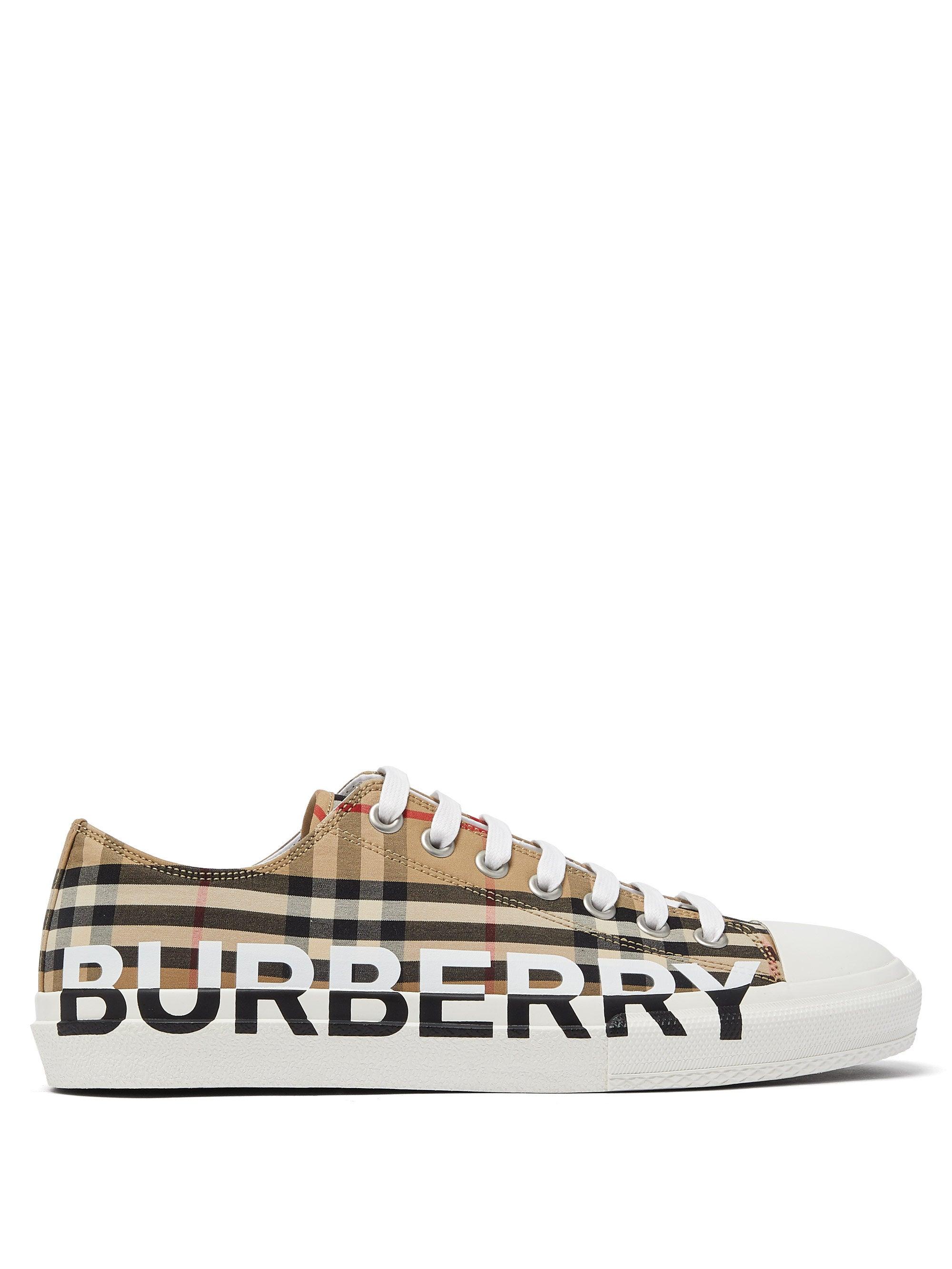 Burberry Larkhall Vintage-check Logo-print Canvas Trainers for Men | Lyst