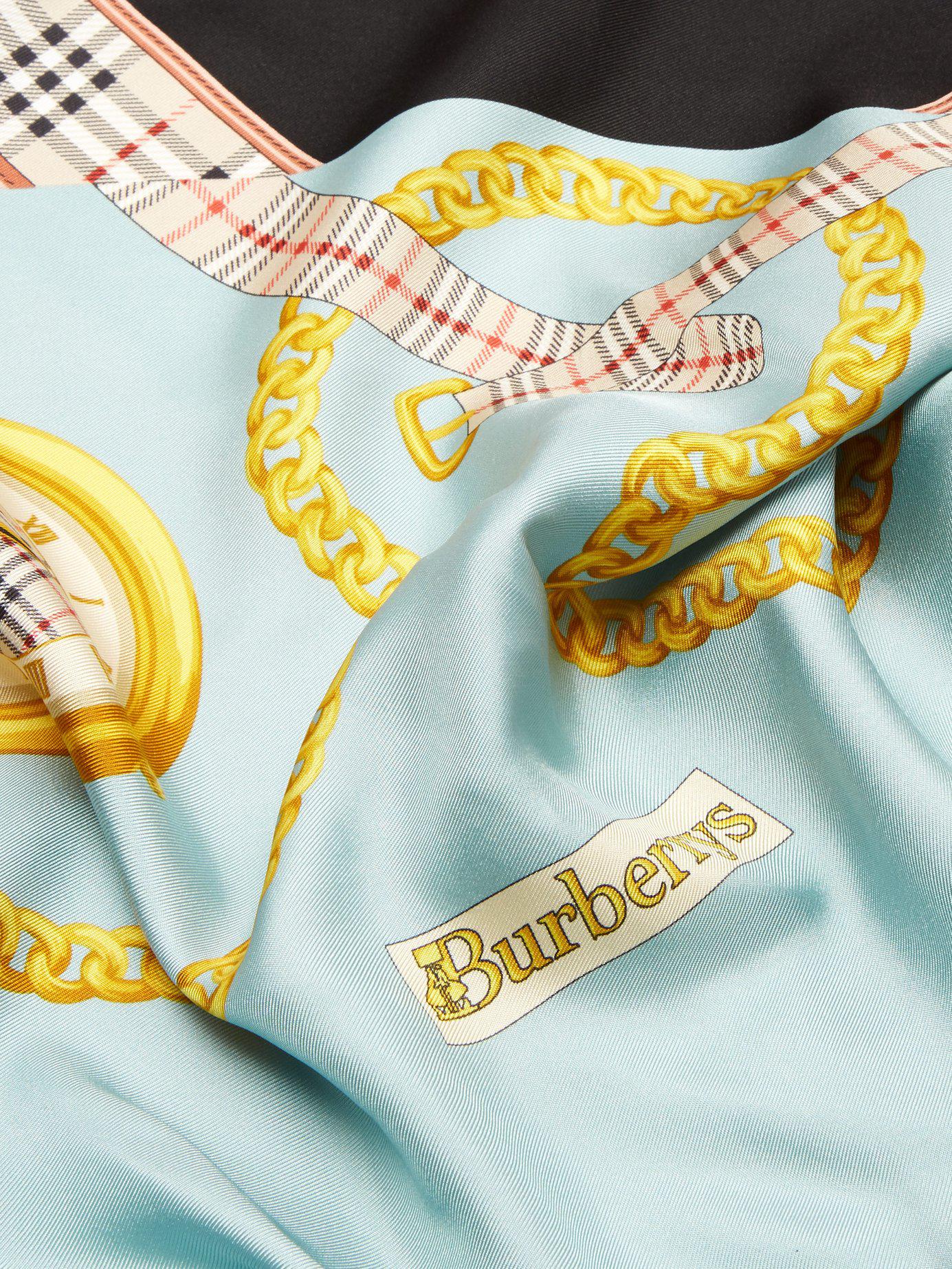 Fremkald Paradoks Parametre Burberry Vintage-print Silk Scarf - Lyst