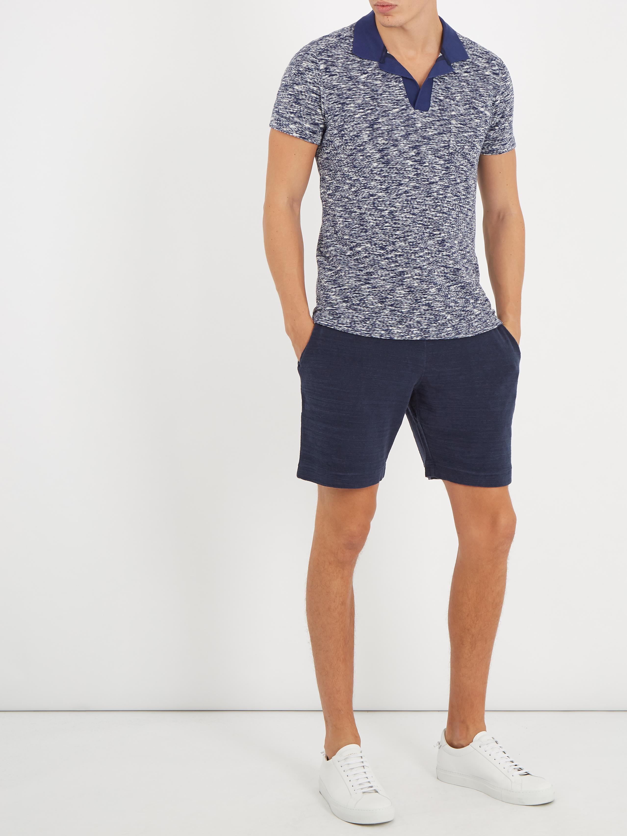 Orlebar Brown Afador Terry-towelling Cotton Shorts in Navy (Blue) for ...