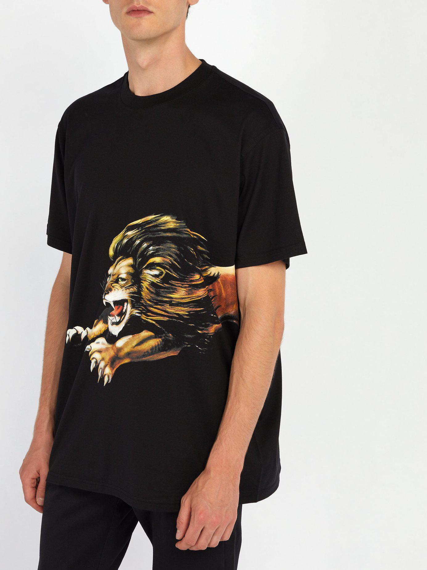 Givenchy Cotton Lion Print T-shirt in 