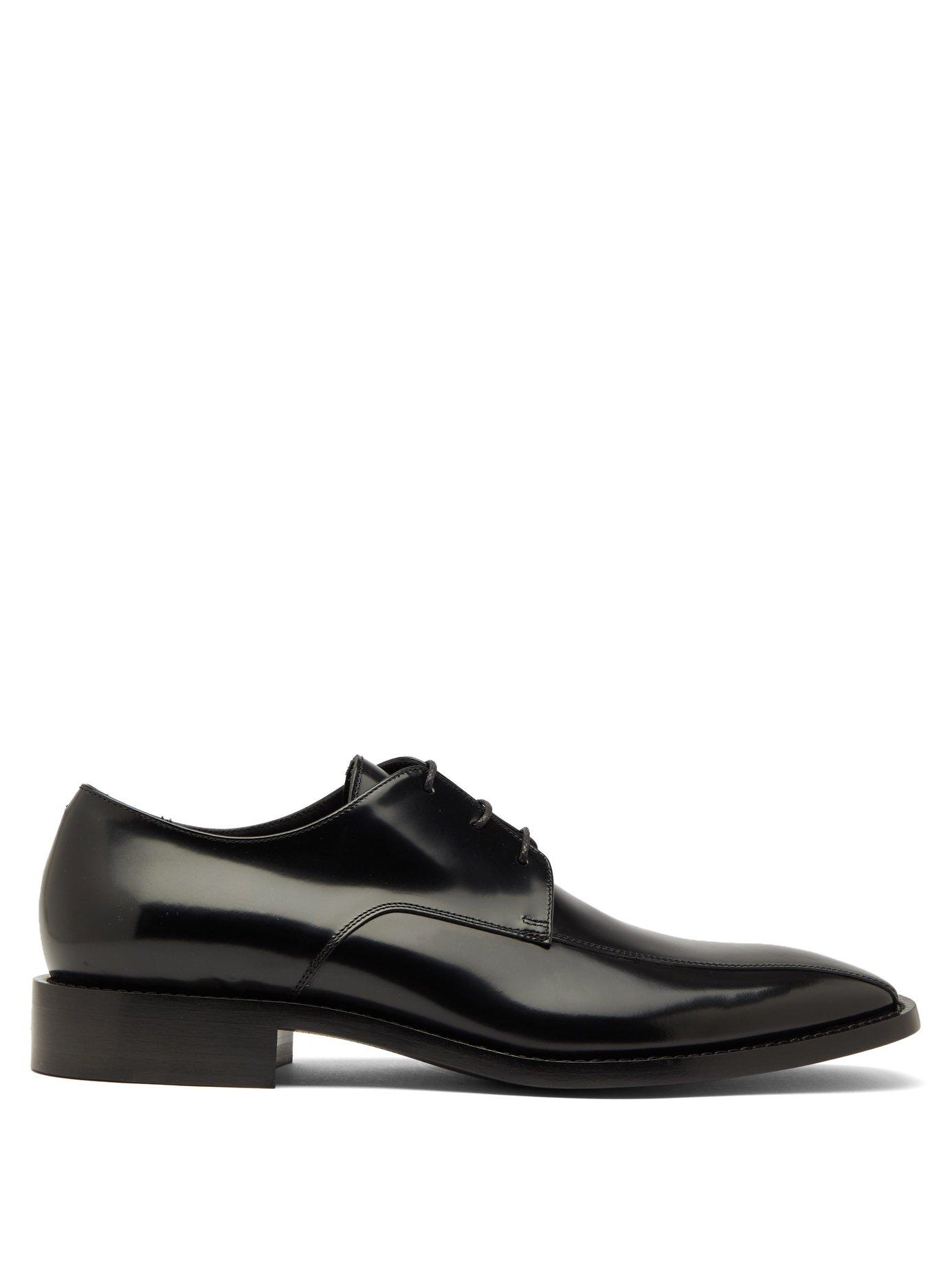 Balenciaga Square Toe Leather Derby Shoes in Black for Men - Lyst