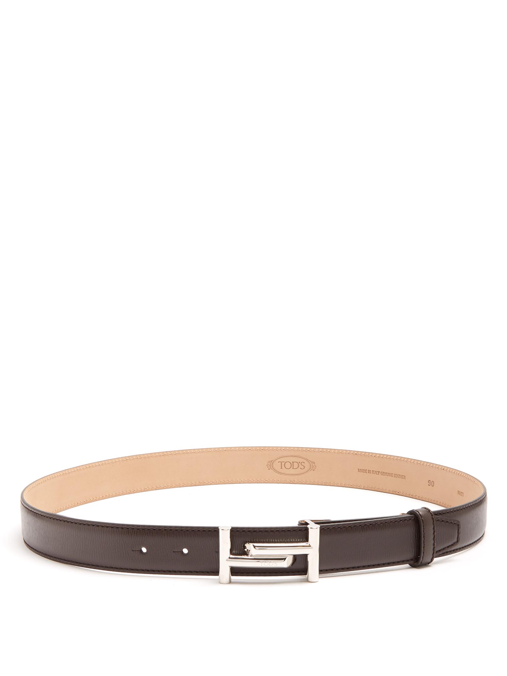 Tod's - T Timeless Reversible Belt in Leather, BROWN, 90 - Belts