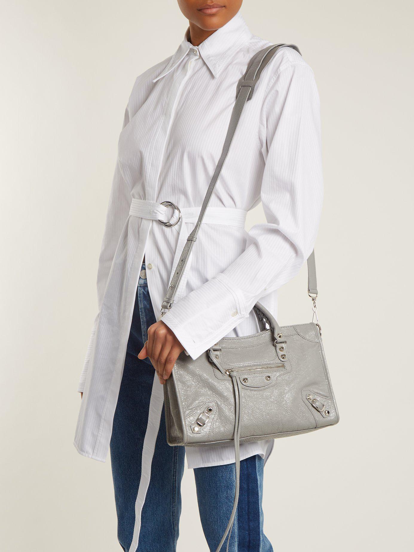Balenciaga Leather Classic Metallic Edge City S Bag in Light Grey (Gray) |  Lyst