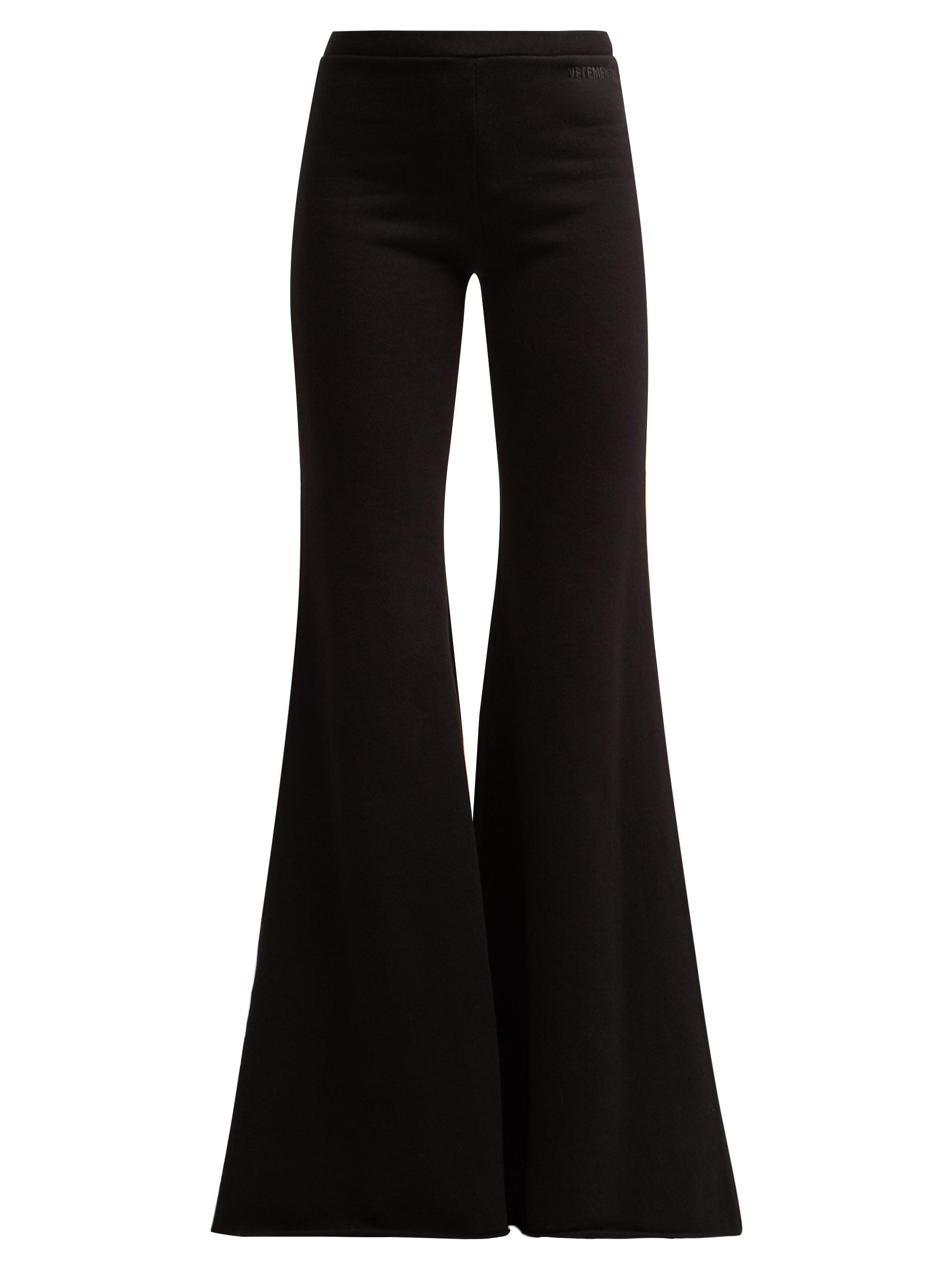 Vetements Flared Cotton Track Pants in Black | Lyst