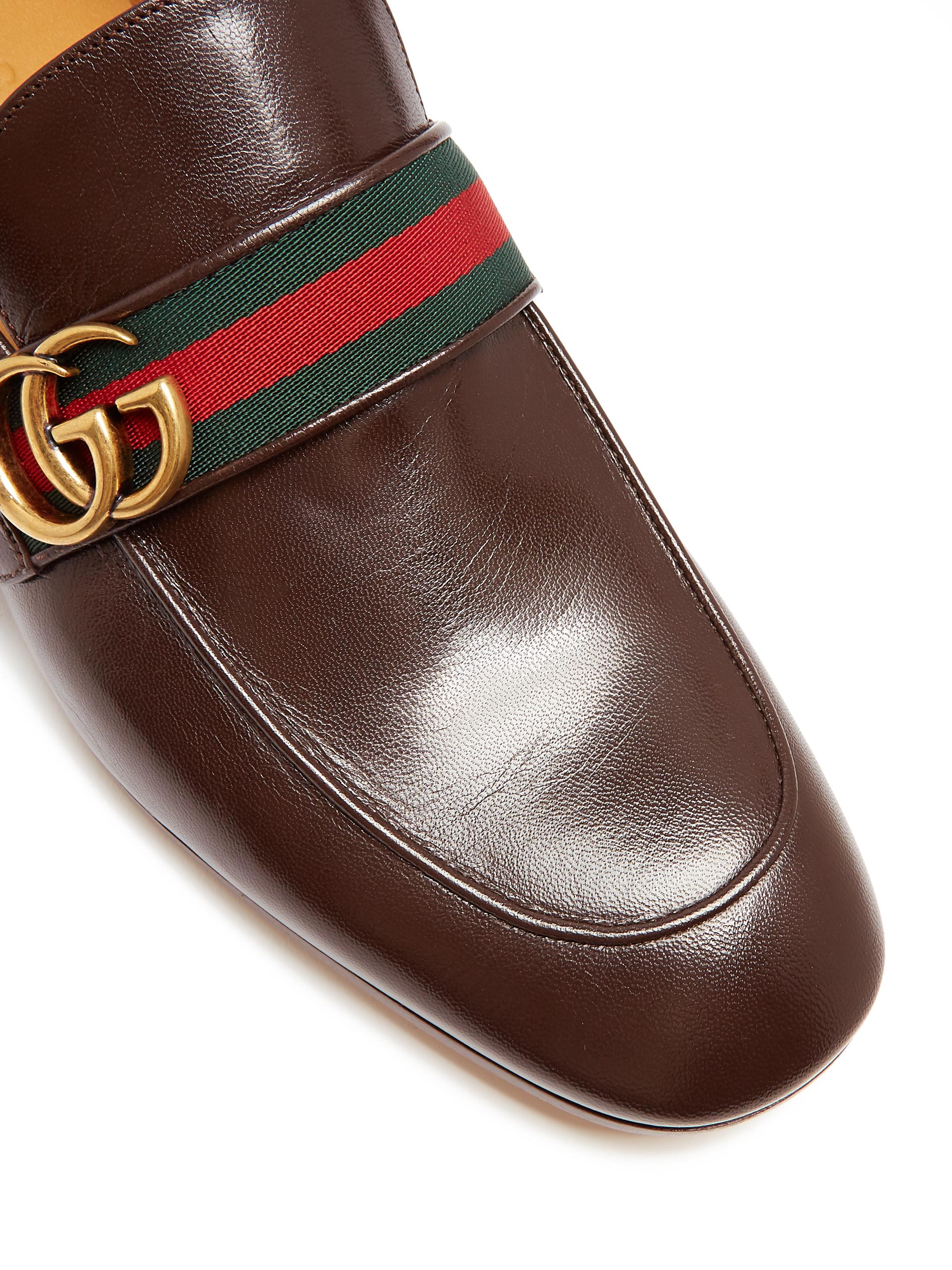 gucci donnie web leather loafer