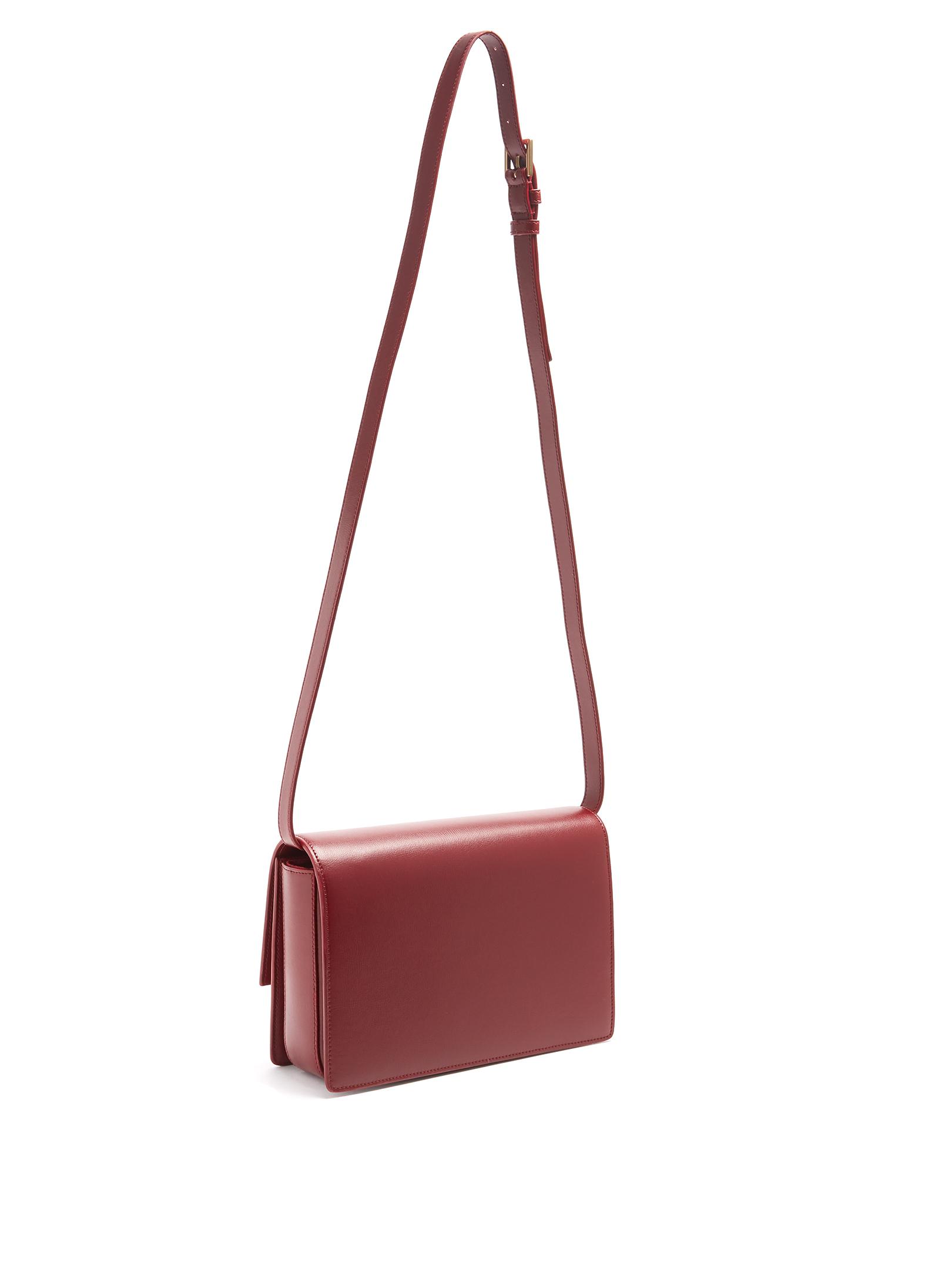 Saint Laurent Bellechasse Leather Crossbody Bag in Red