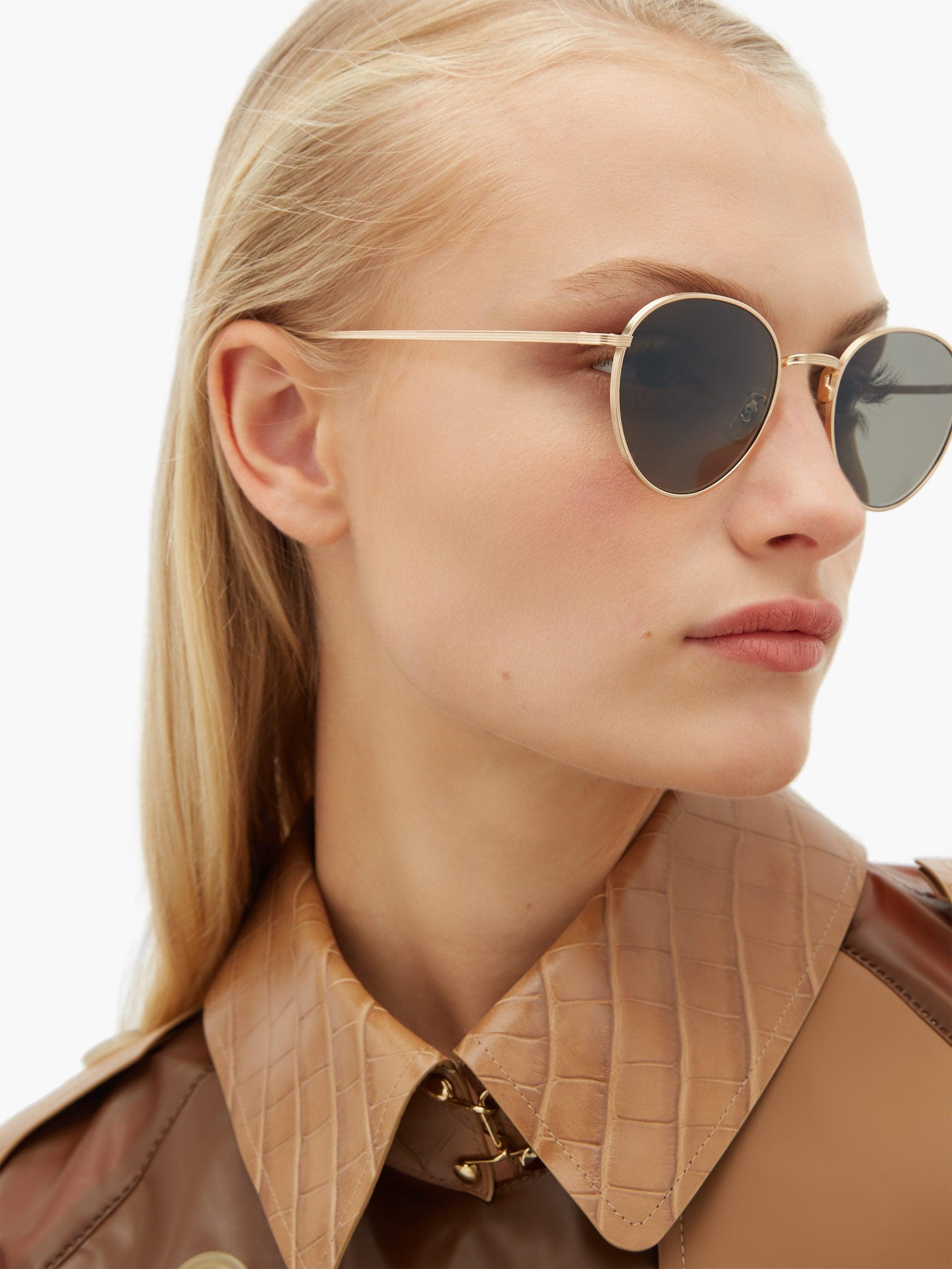 The Row X Oliver Peoples Brownstone 2 Round Sunglasses in Gray | Lyst