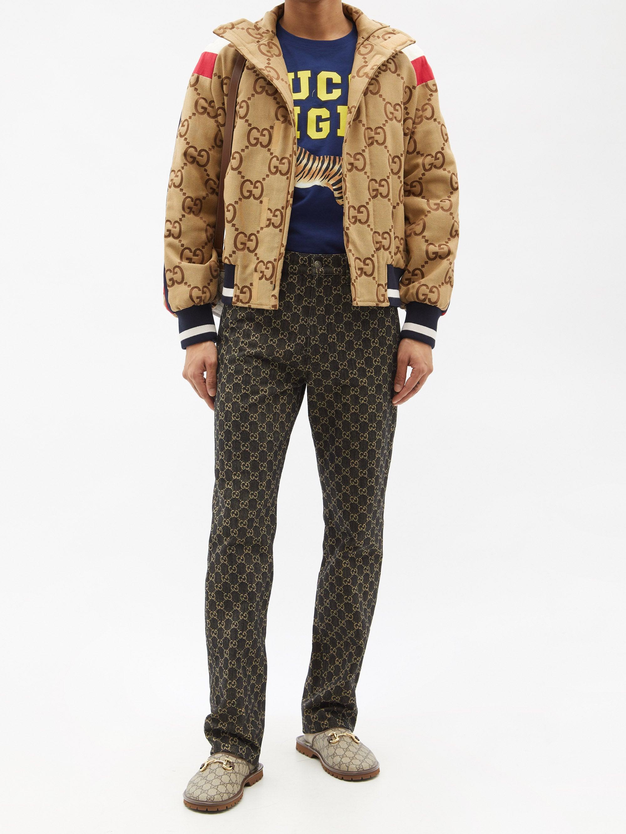 Gucci Jumbo Gg-jacquard Canvas Jacket in Brown for Men | Lyst Canada