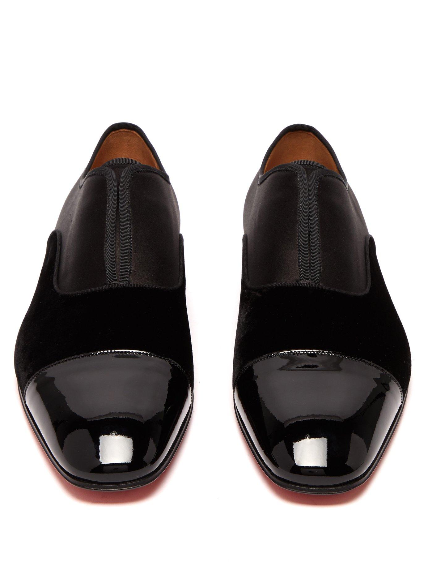 Christian Louboutin Alpha Male Satin And Patent Leather Dress Shoes in  Black for Men