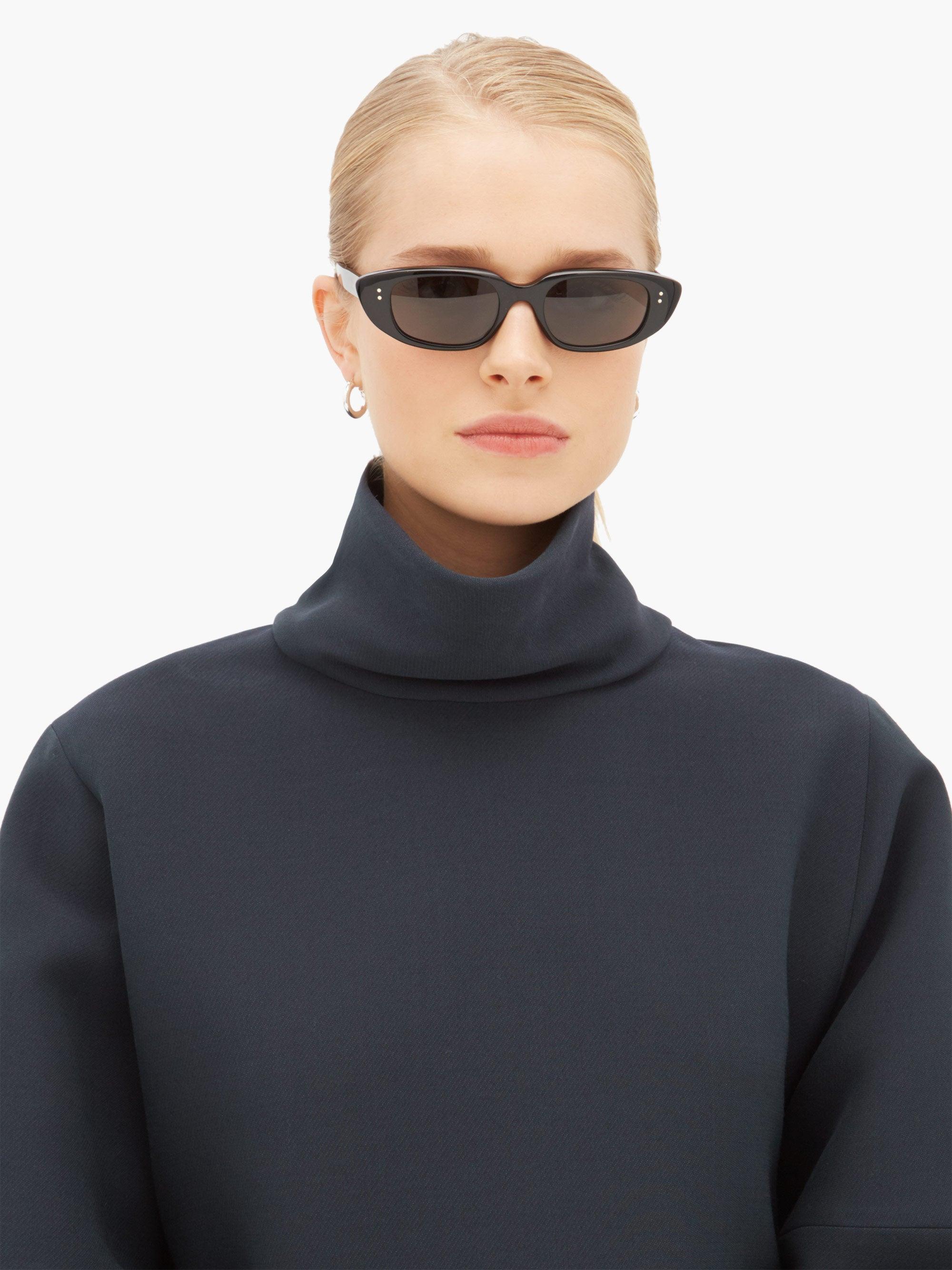 Celine Oval Acetate Sunglasses in Black | Lyst