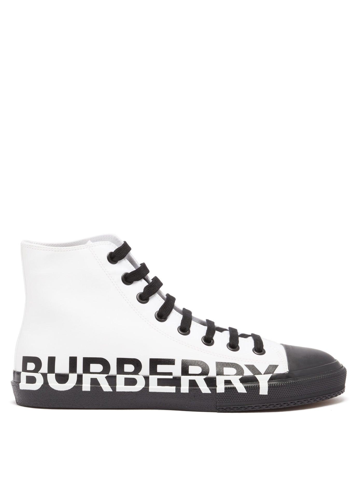 Burberry Larkhall Cotton Canvas High Top Sneakers for Men | Lyst