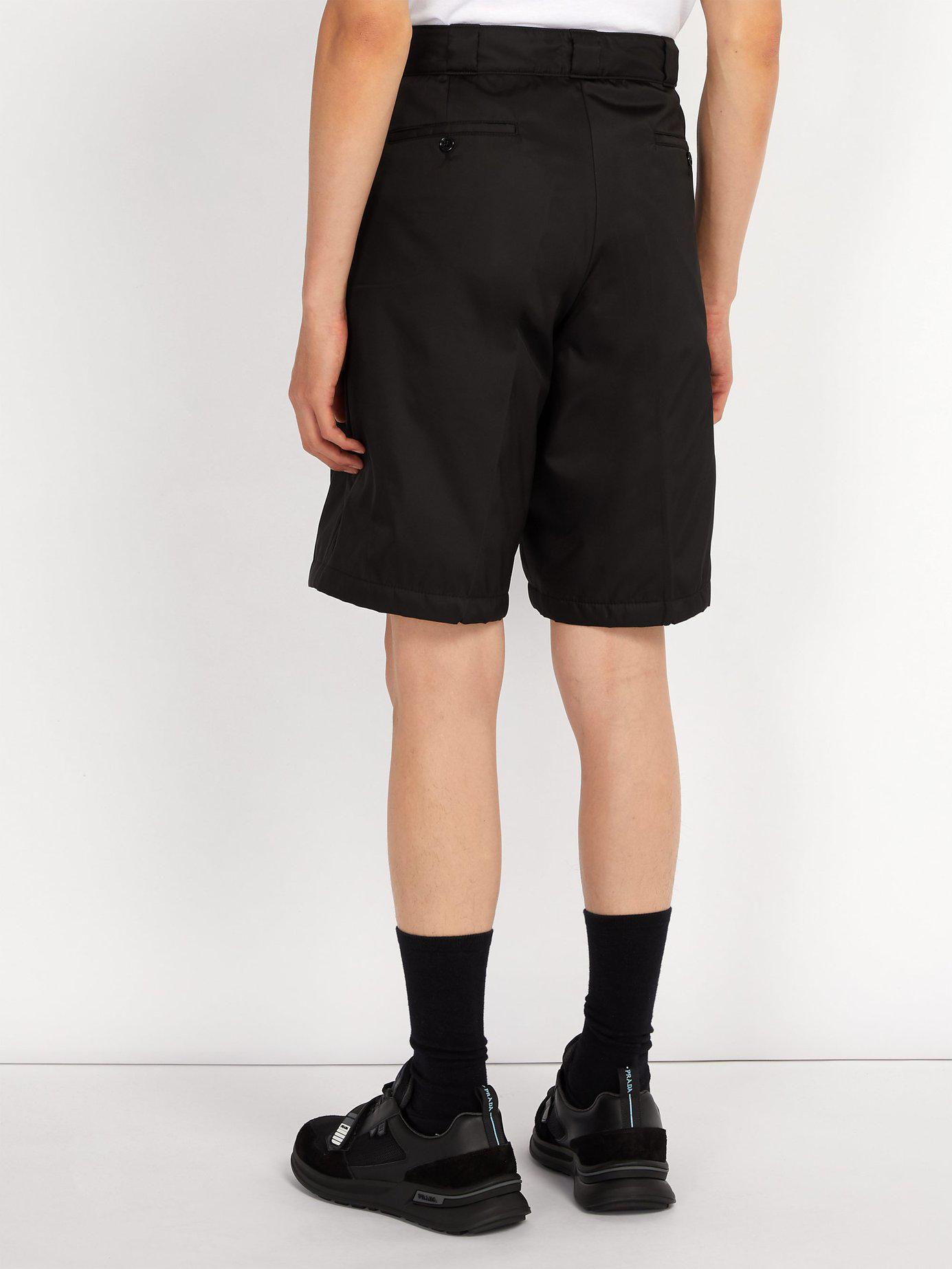 Prada Synthetic Padded Nylon Shorts in Black for Men | Lyst