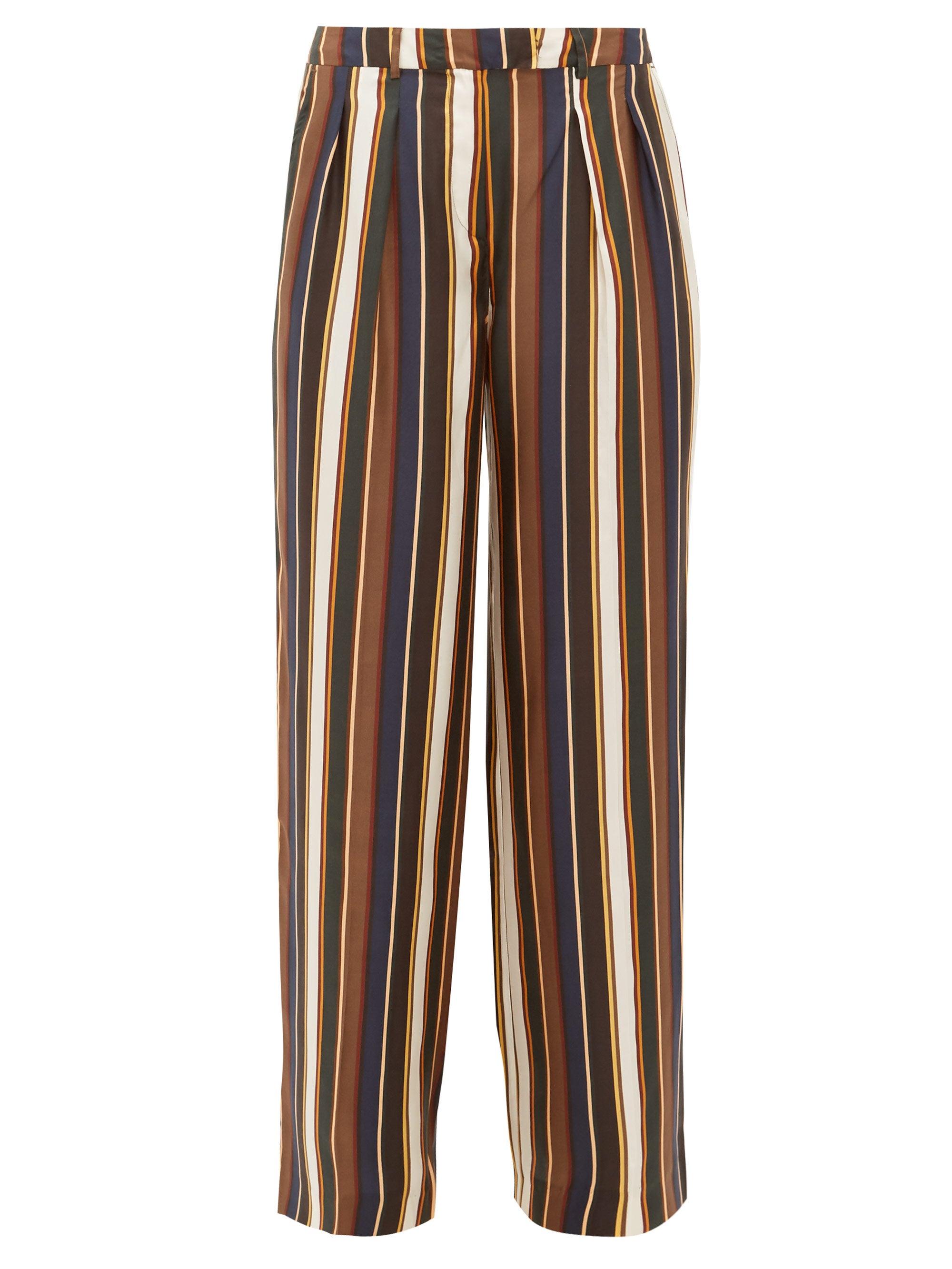 striped silk pants