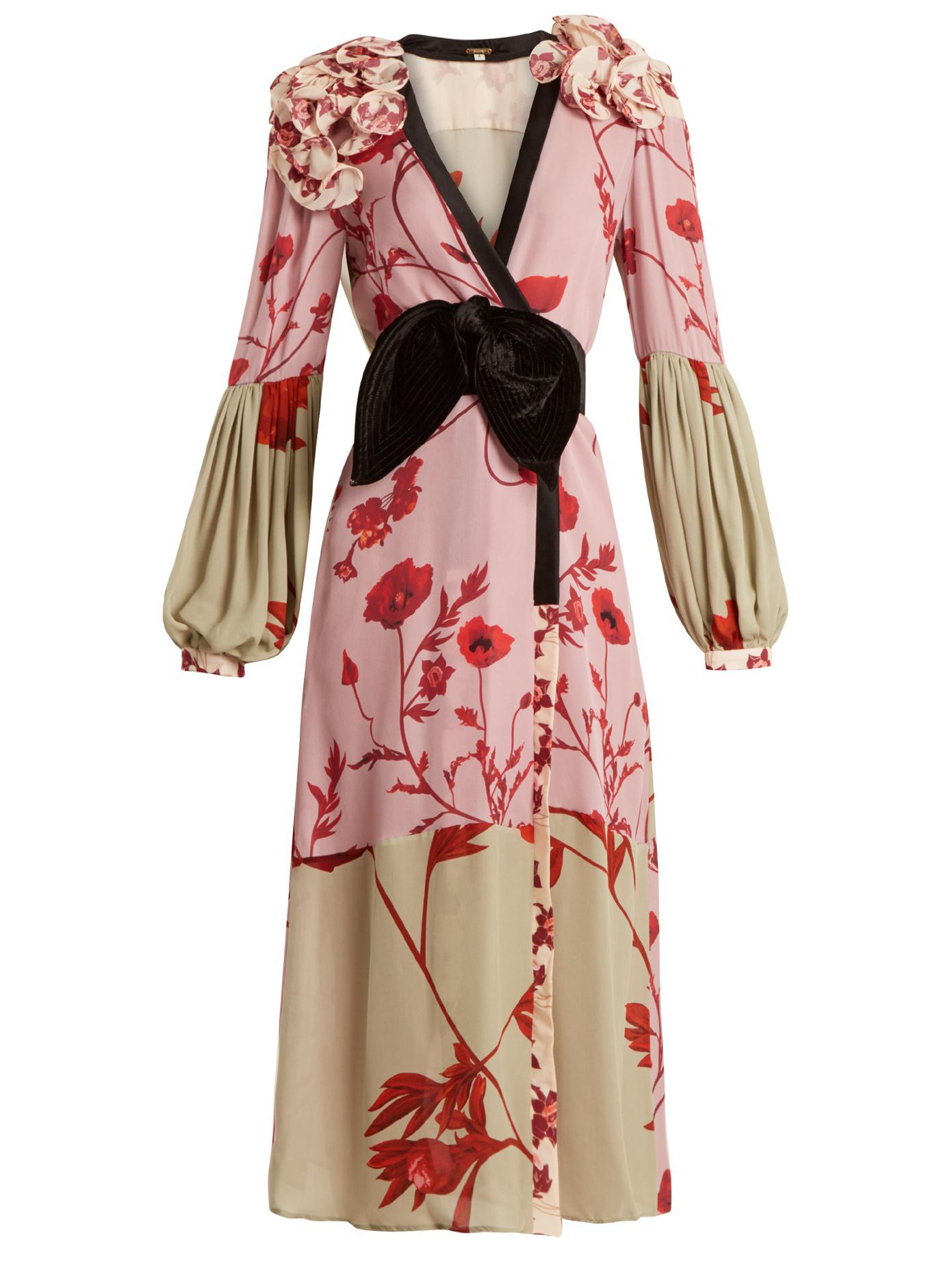 Johanna Ortiz Bellifolia Floral-print Silk Kimono Dress in Pink | Lyst
