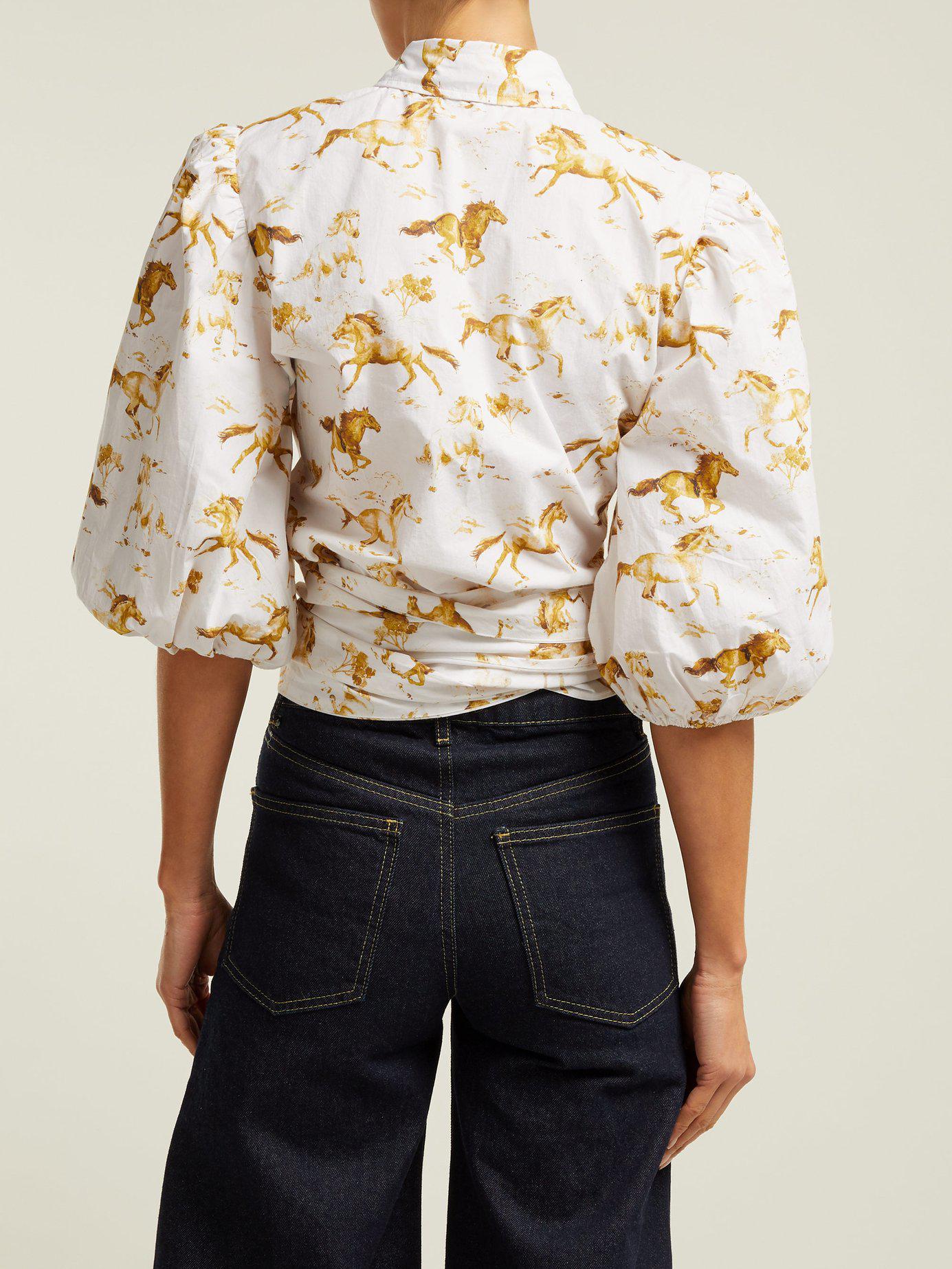 Ganni Cotton Weston Shirt in White 