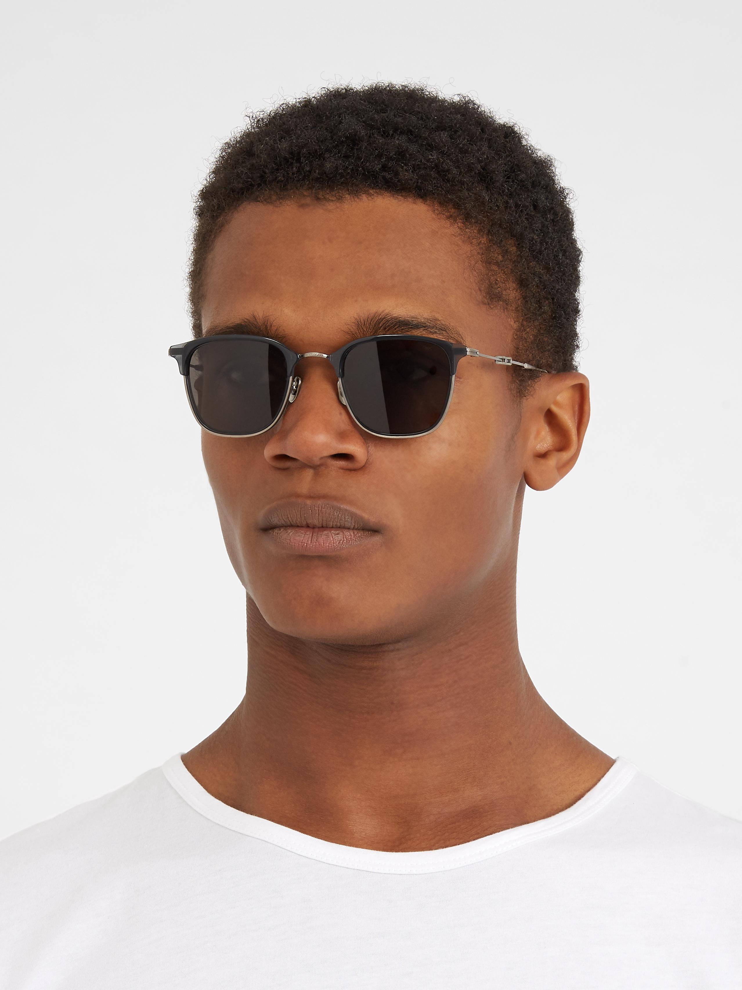 mens blue 802 foldable titanium sunglasses