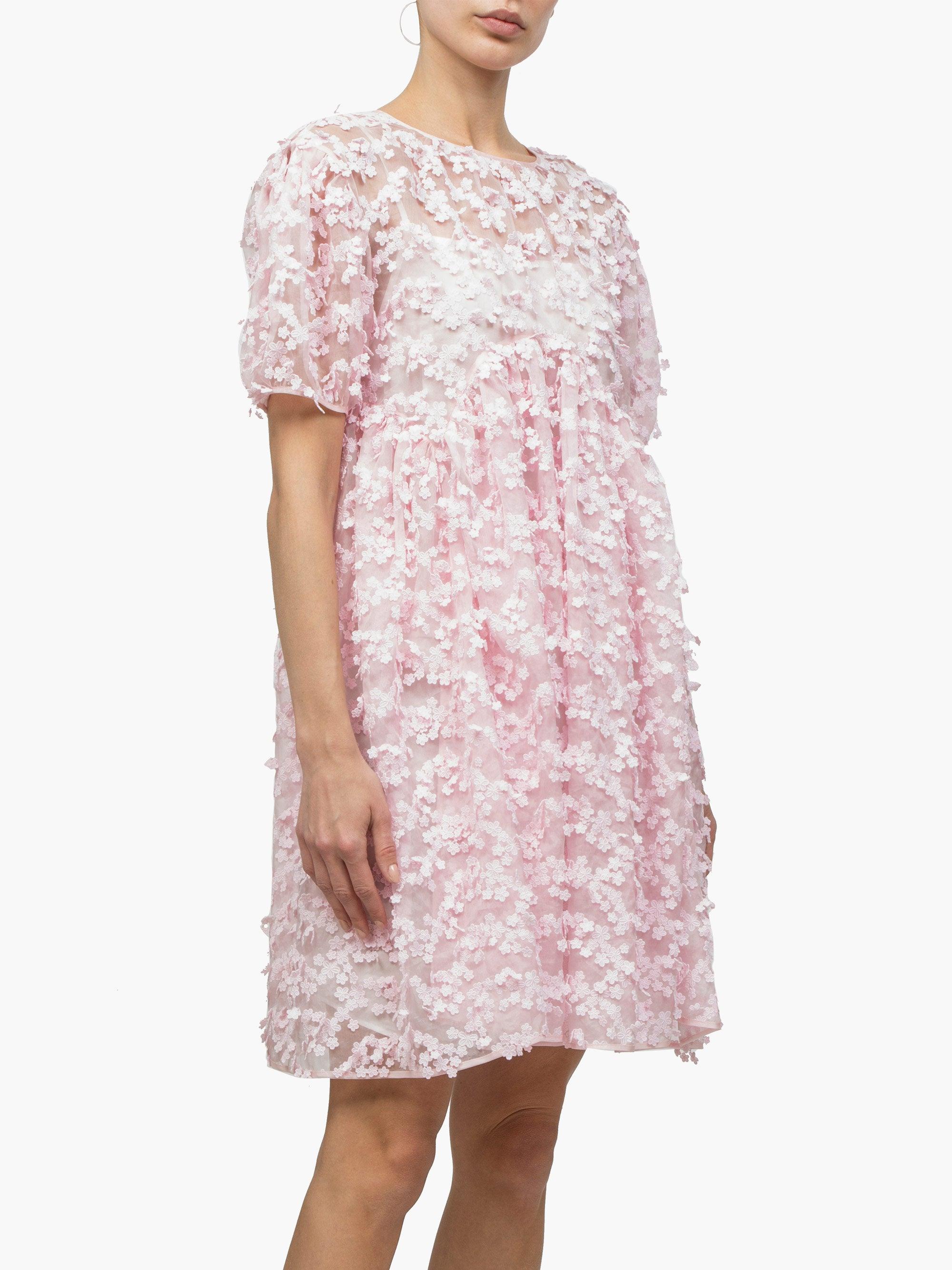 Cecilie Bahnsen Tira Floral-appliqué Tulle Mini Dress in Light Pink ...
