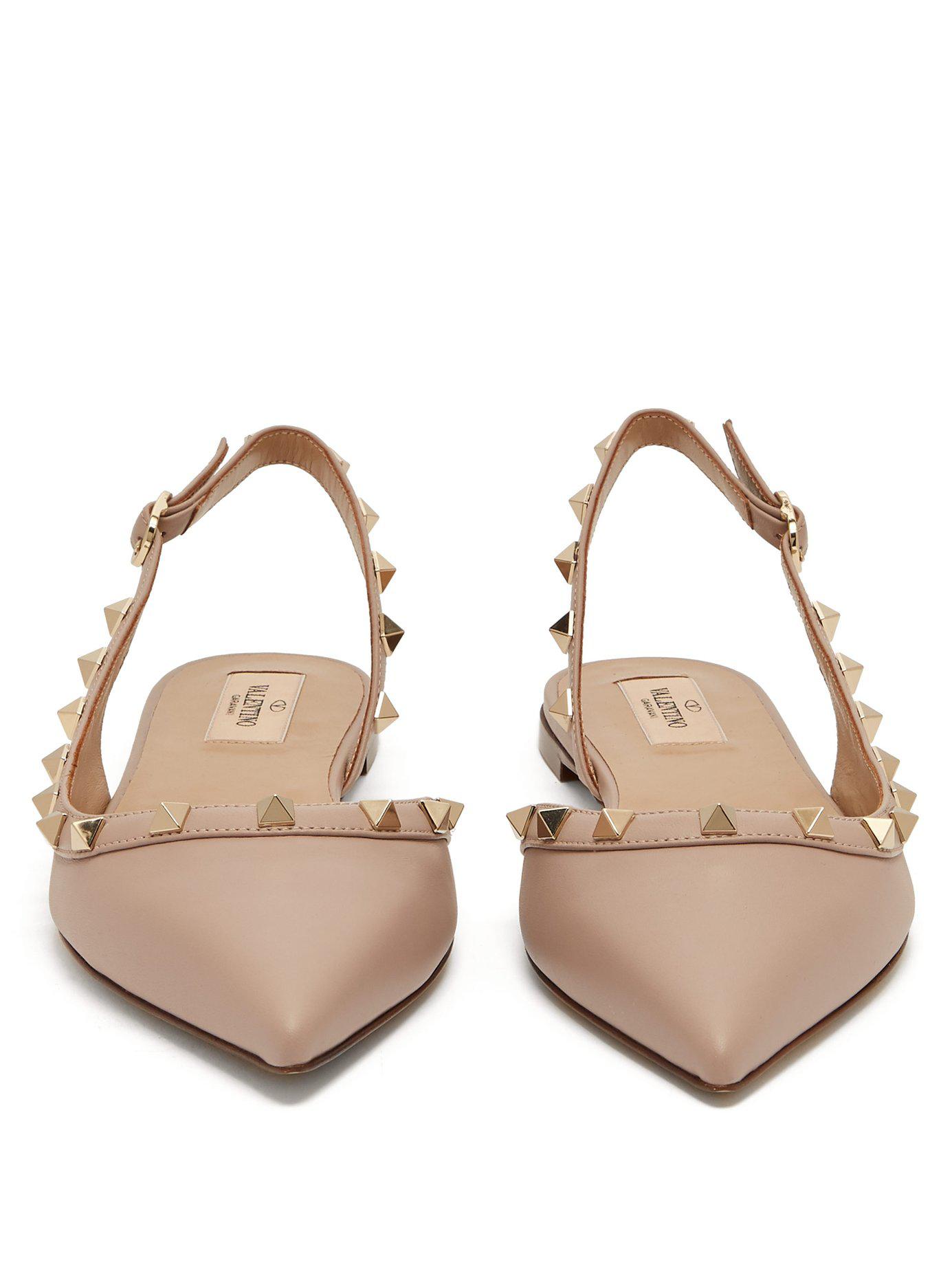 valentino rockstud slingback flat