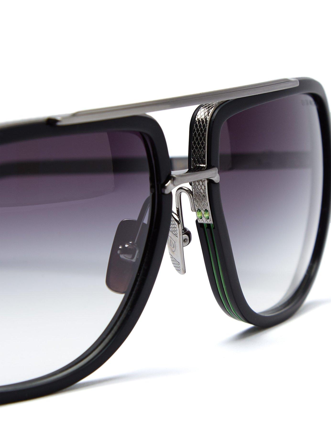 Dita Eyewear Mach One Aviator Titanium And Acetate Sunglasses in Black ...