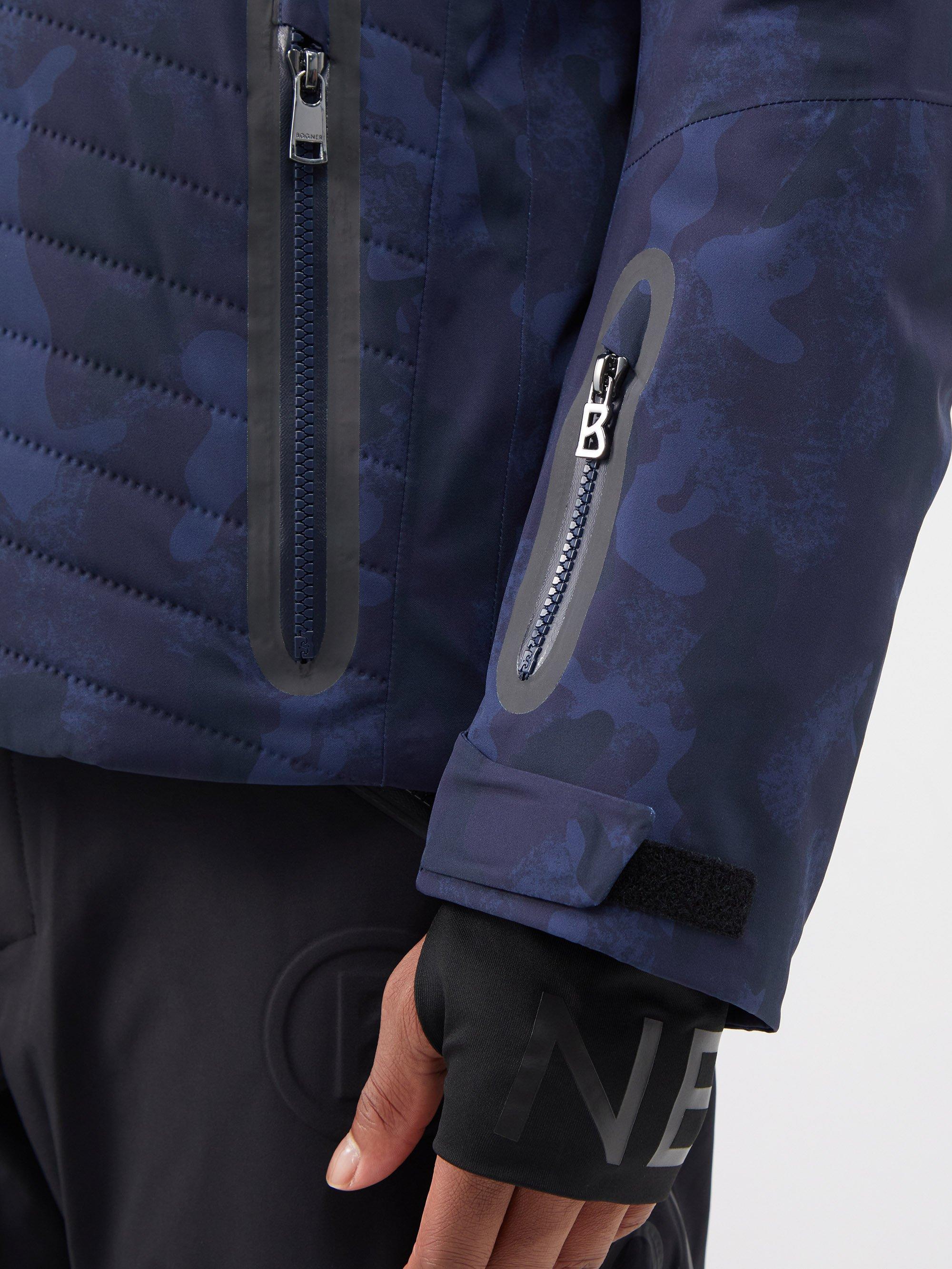 Bogner Florys Quilted Camouflage-print Hooded Ski Jacket in Blue for Men |  Lyst